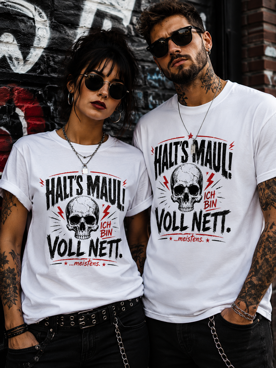 Halt's Maul! Ich bin voll nett... meistens. – Lustiges Vintage Unisex T-Shirt