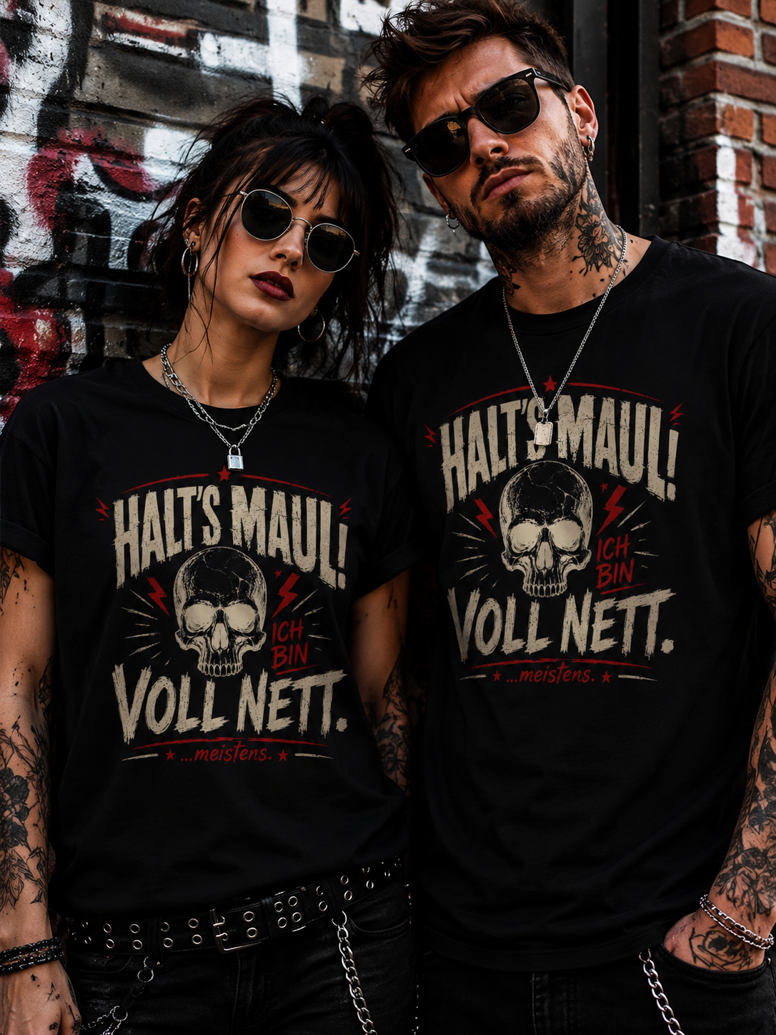 Halt's Maul! Ich bin voll nett... meistens. – Lustiges Vintage Unisex T-Shirt