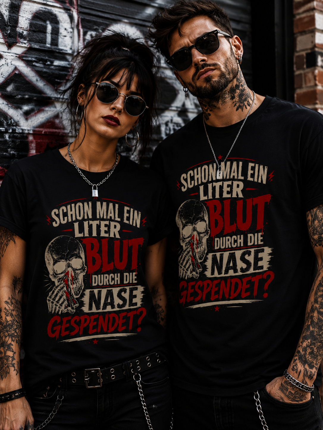 Schon mal ein Liter Blut durch die Nase gespendet? – Lustiges Vintage Unisex T-Shirt