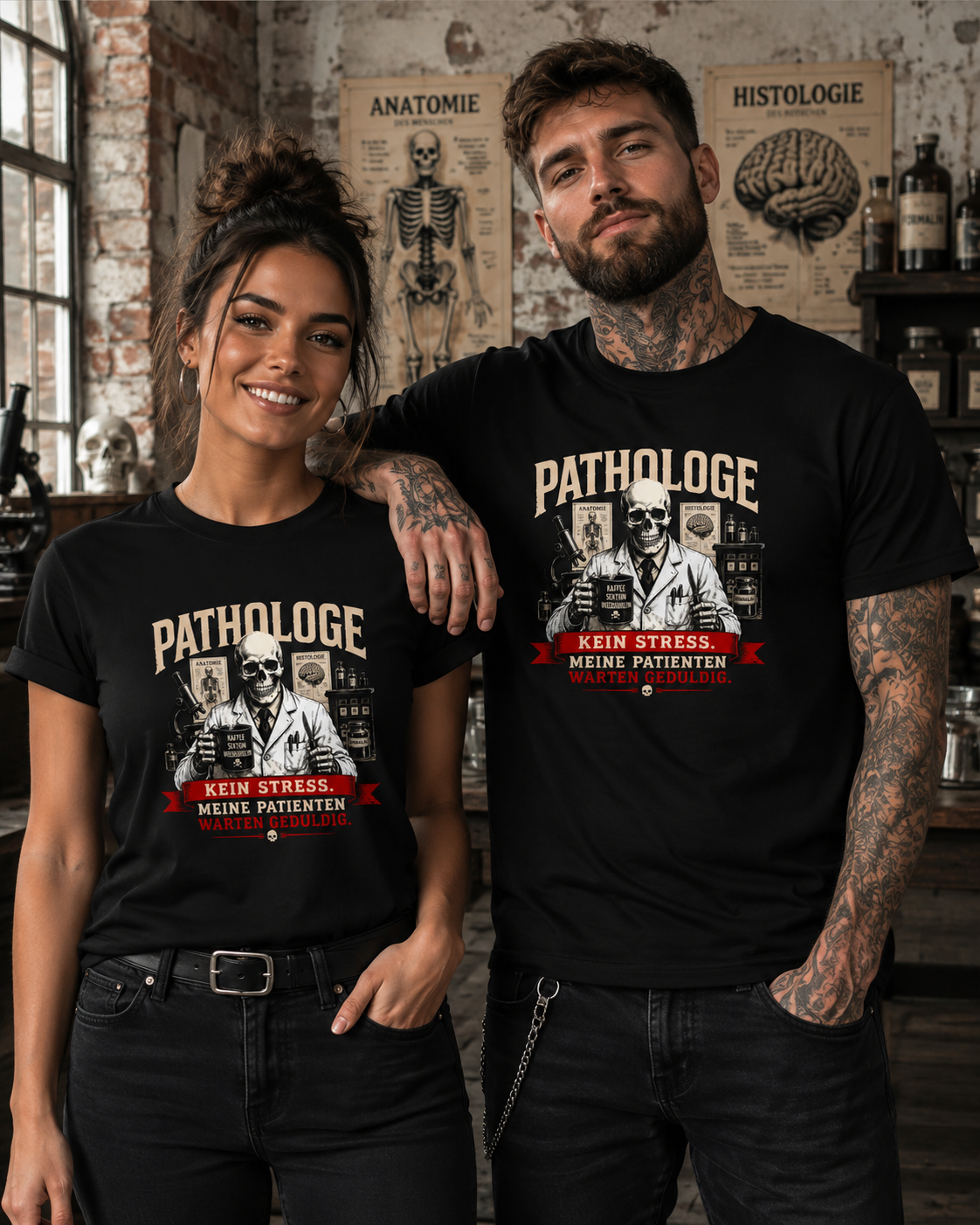 Pathologe T-Shirt – Kein Stress, meine Patienten warten geduldig – Lustiges Pathologie Shirt für Mediziner