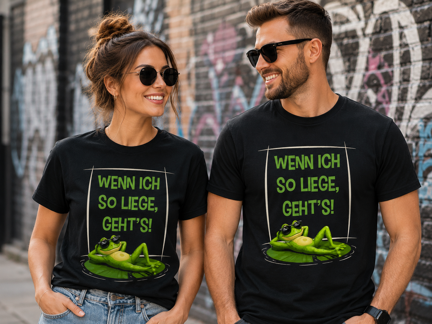 Wenn ich so liege, geht's! Frosch T-Shirt – Lustiges Fun Shirt mit chilligem Frosch