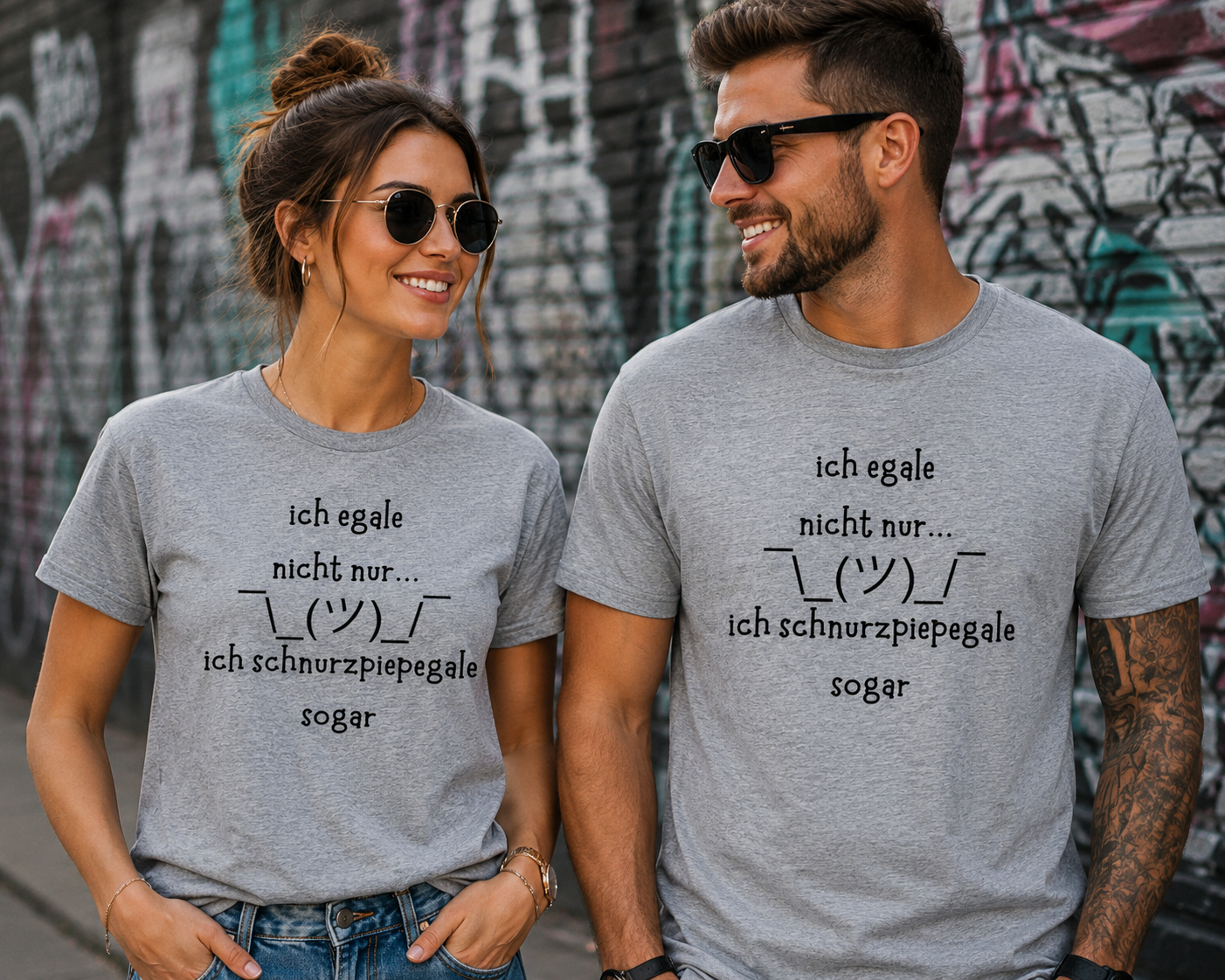 Ich Schnurzpiepegale Sogar T-Shirt – Lustiges Egal Shirt mit Schulterzucken