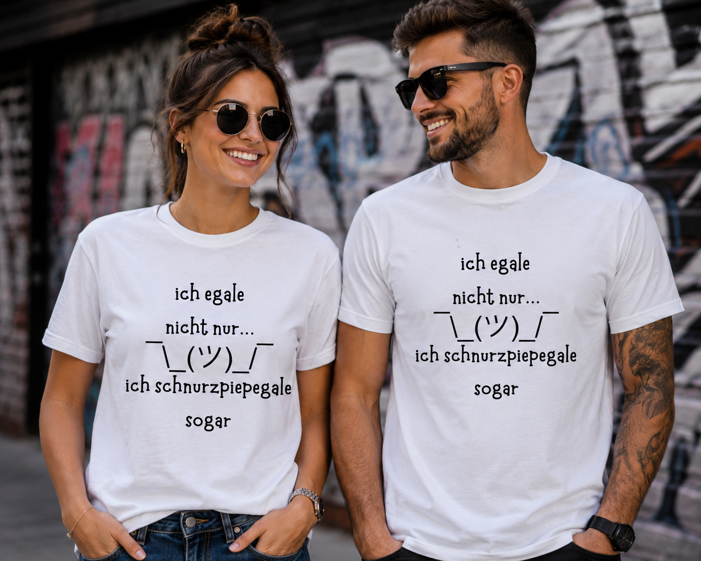 Ich Schnurzpiepegale Sogar T-Shirt – Lustiges Egal Shirt mit Schulterzucken
