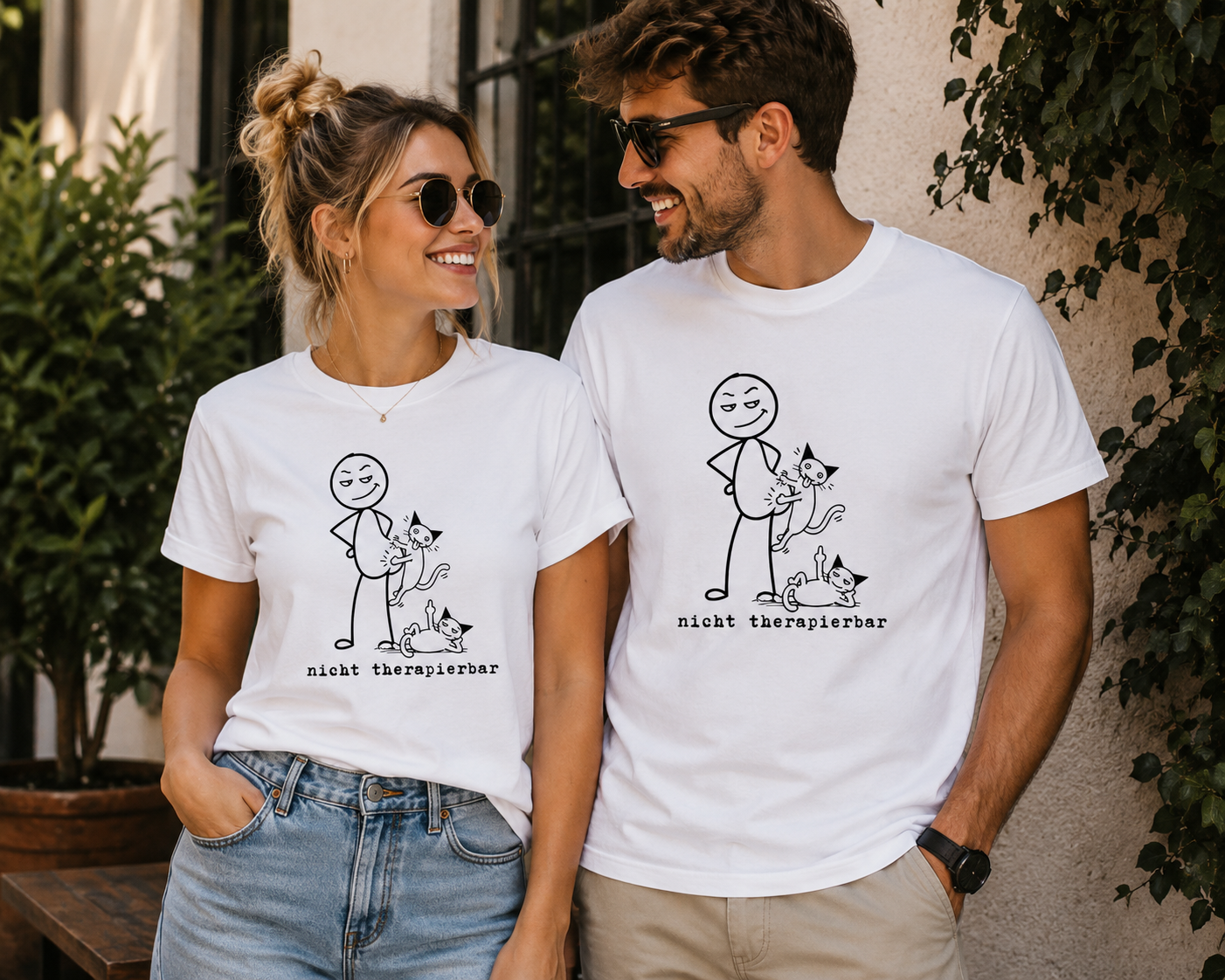 Nicht Therapierbar Katzen Shirt – Lustiges Unisex Humor T-Shirt