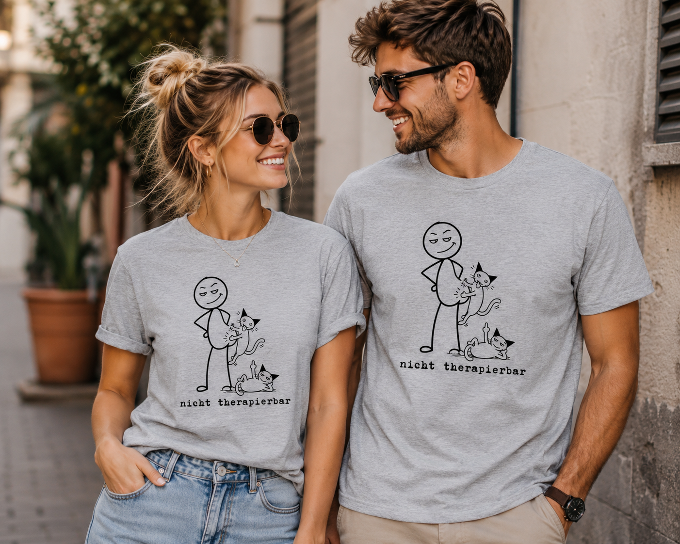 Nicht Therapierbar Katzen Shirt – Lustiges Unisex Humor T-Shirt
