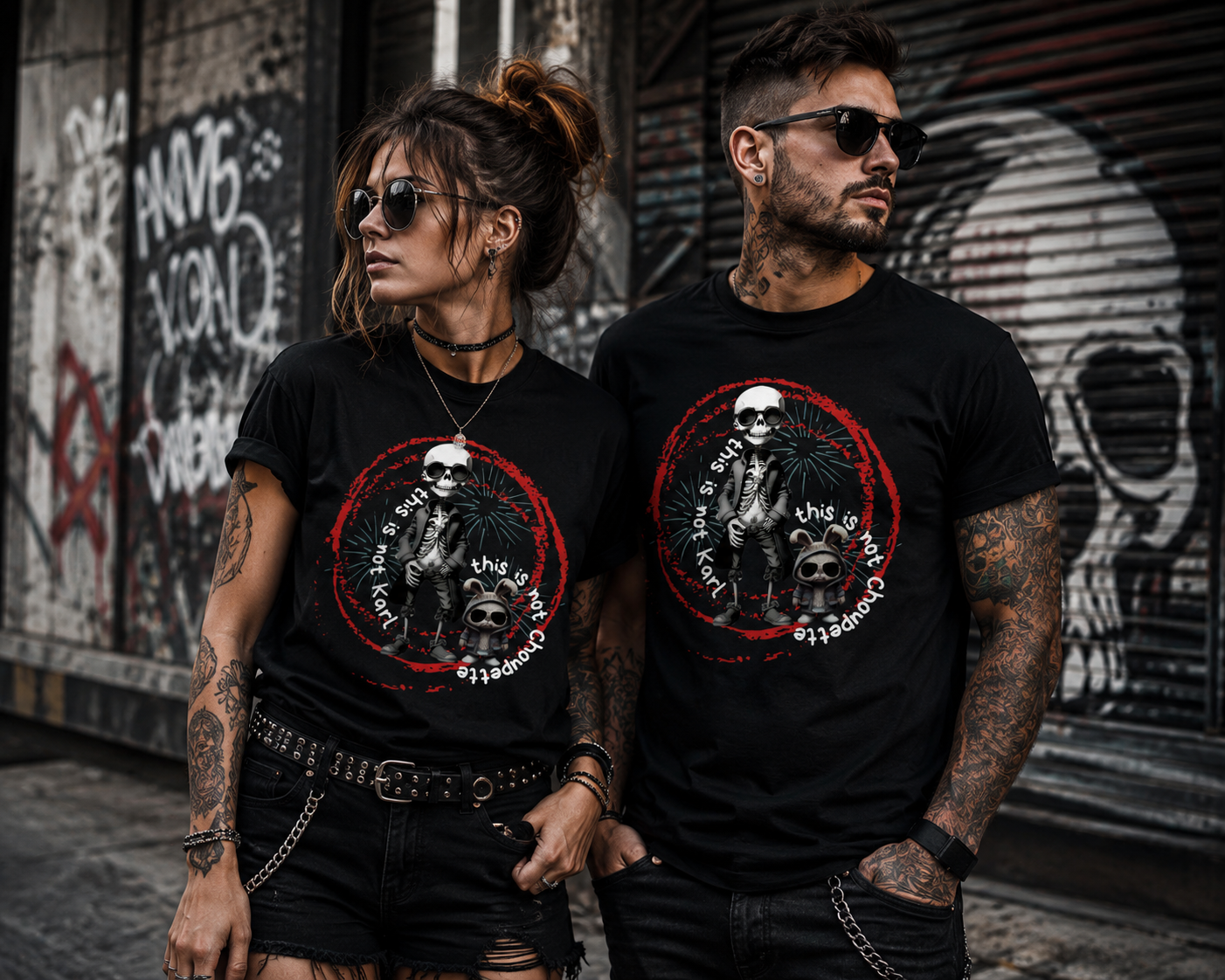 T-Shirt „This is not Karl – This is not Choupette“ | Lustiges Skelett Shirt Unisex