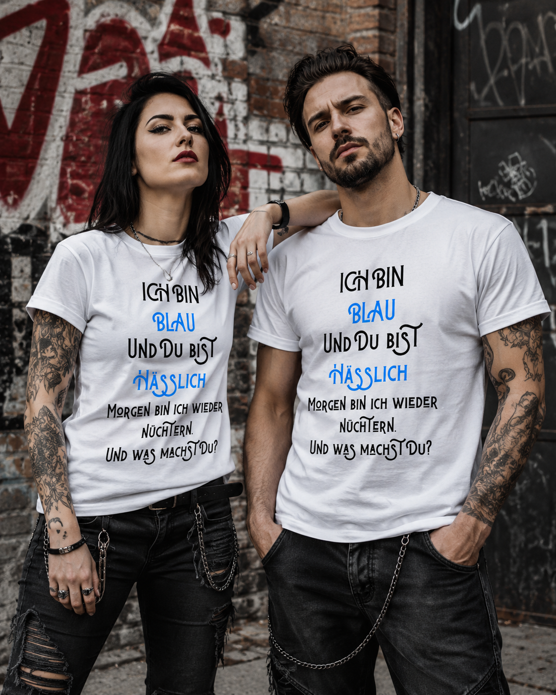 Ich bin blau und du bist hässlich T-Shirt – Freches Party Shirt