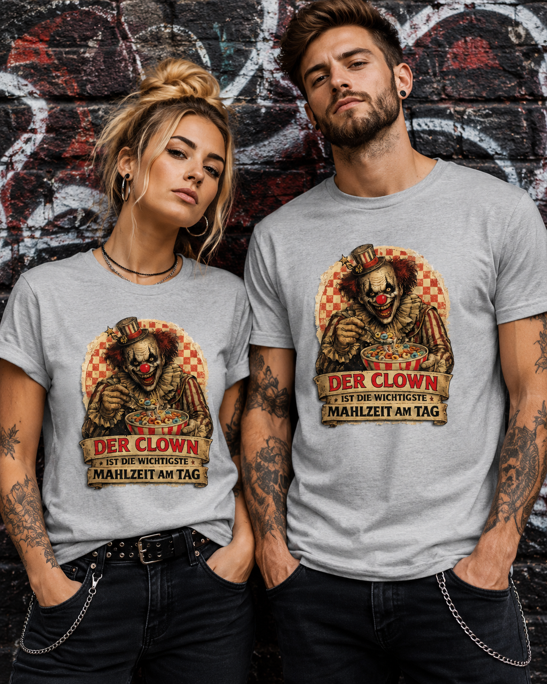 Unisex T-Shirt - Der Clown ist die wichtigste Mahlzeit am Tag | Witziger Spruch