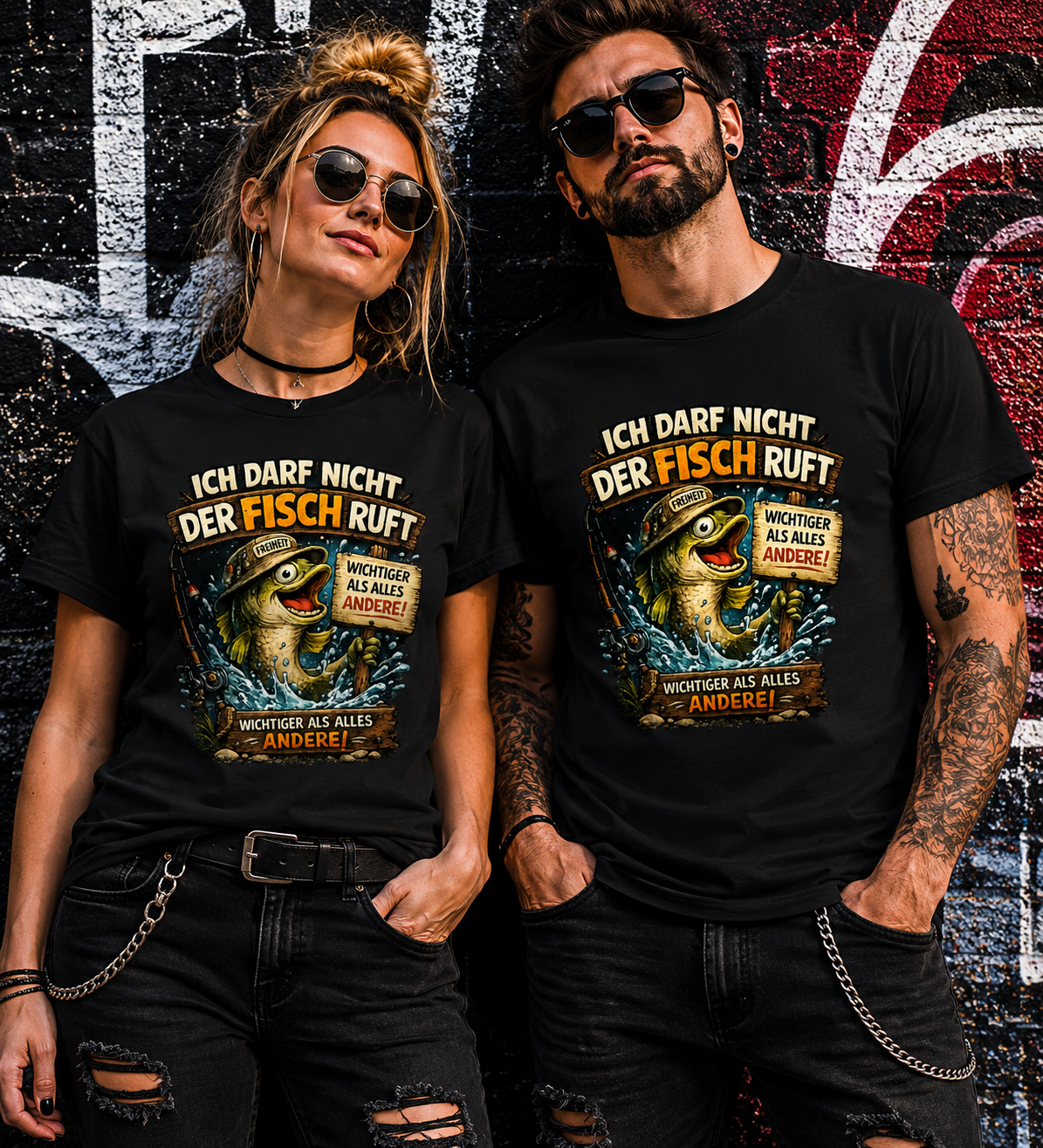Unisex Angler T-Shirt – Ich darf nicht, der Fisch ruft | Lustiges Angel Shirt Geschenk