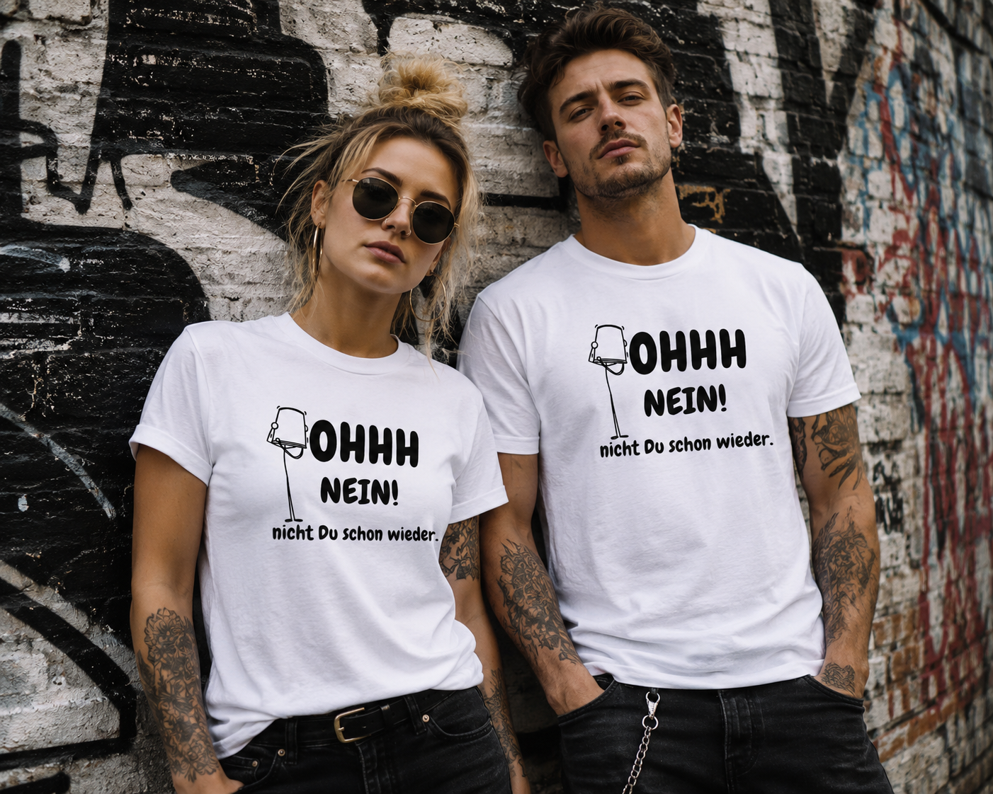 OHHH NEIN! Nicht Du schon wieder – Lustiges Unisex T-Shirt | Witziger Spruch Humor Shirt