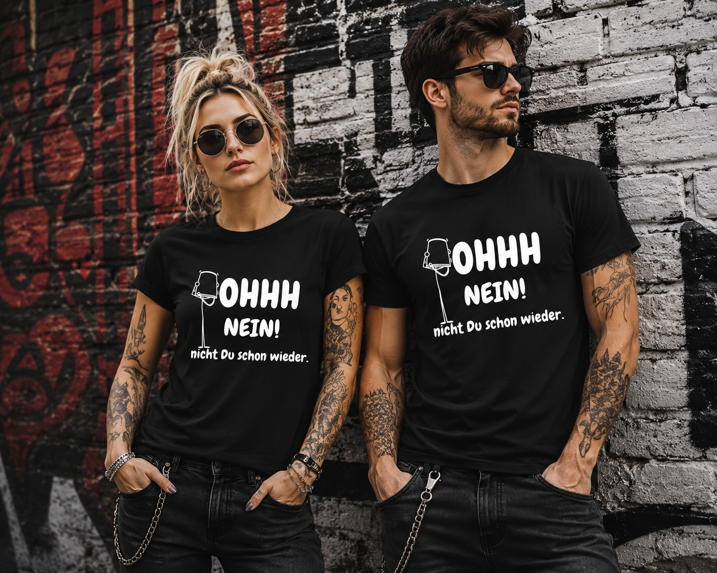 OHHH NEIN! Nicht Du schon wieder – Lustiges Unisex T-Shirt | Witziger Spruch Humor Shirt