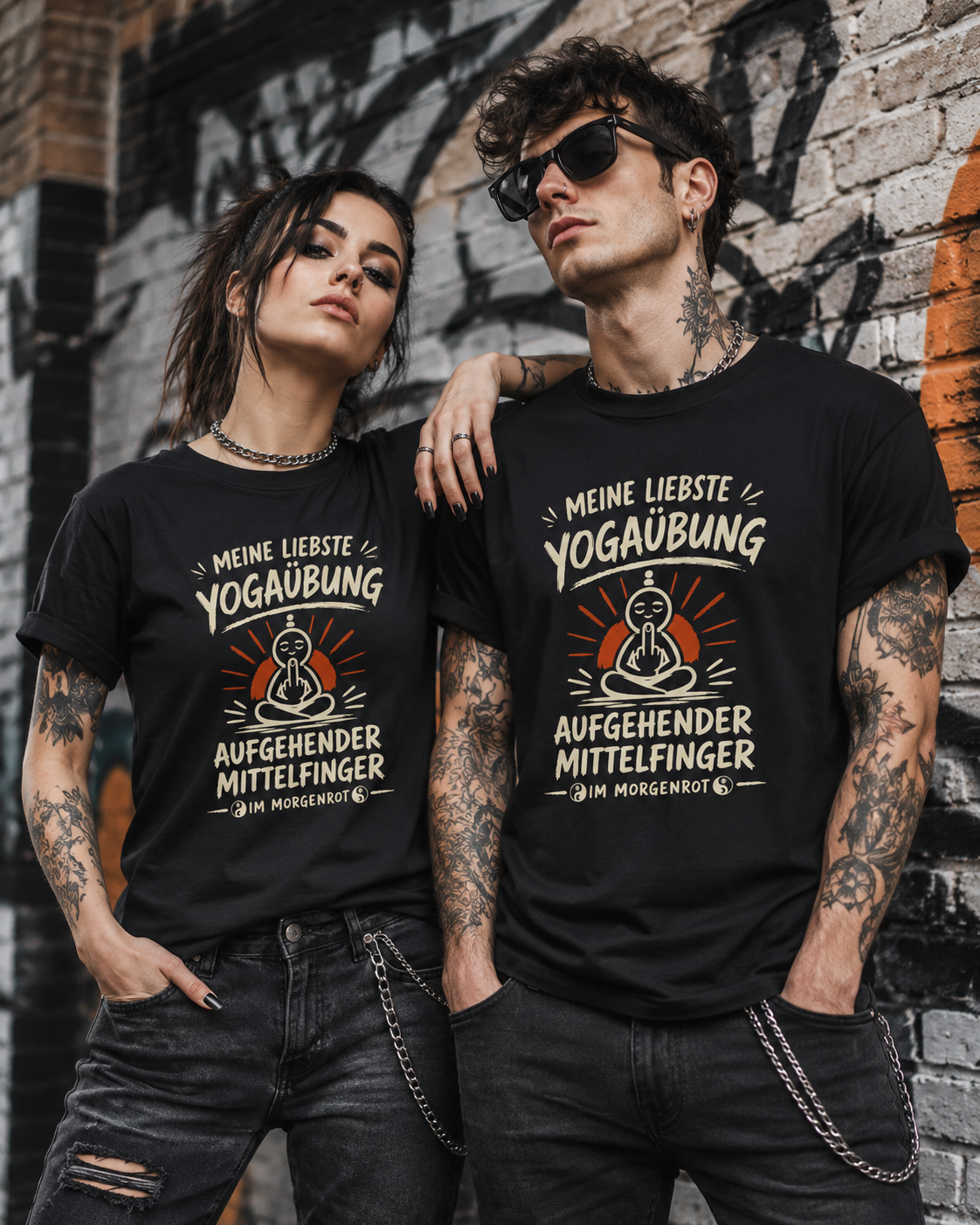 Meine liebste Yogaübung – Aufgehender Mittelfinger | Unisex T-Shirt