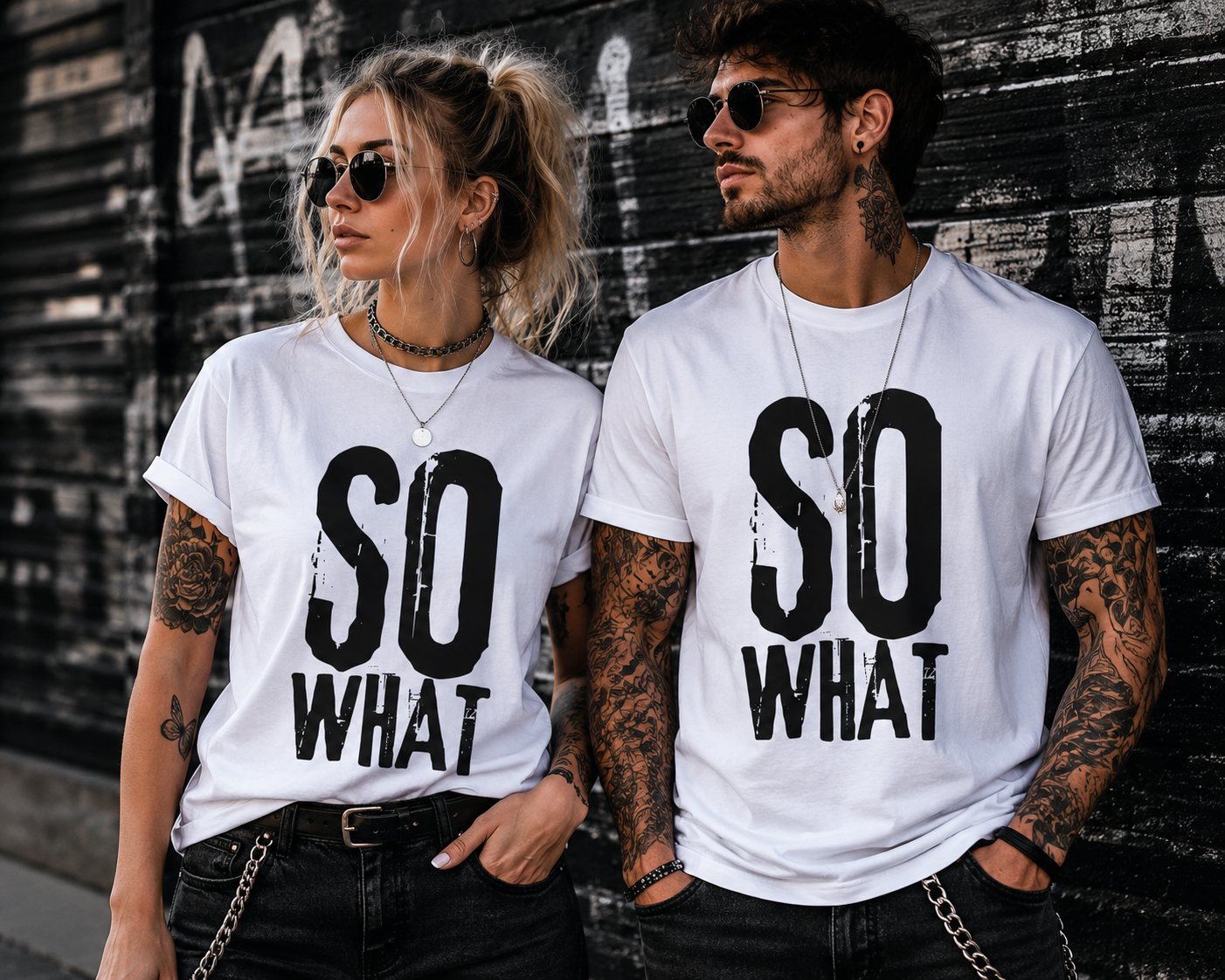 SO WHAT T-Shirt Herren & Damen – Rockiges Vintage Statement Shirt – Urban Streetwear Unisex