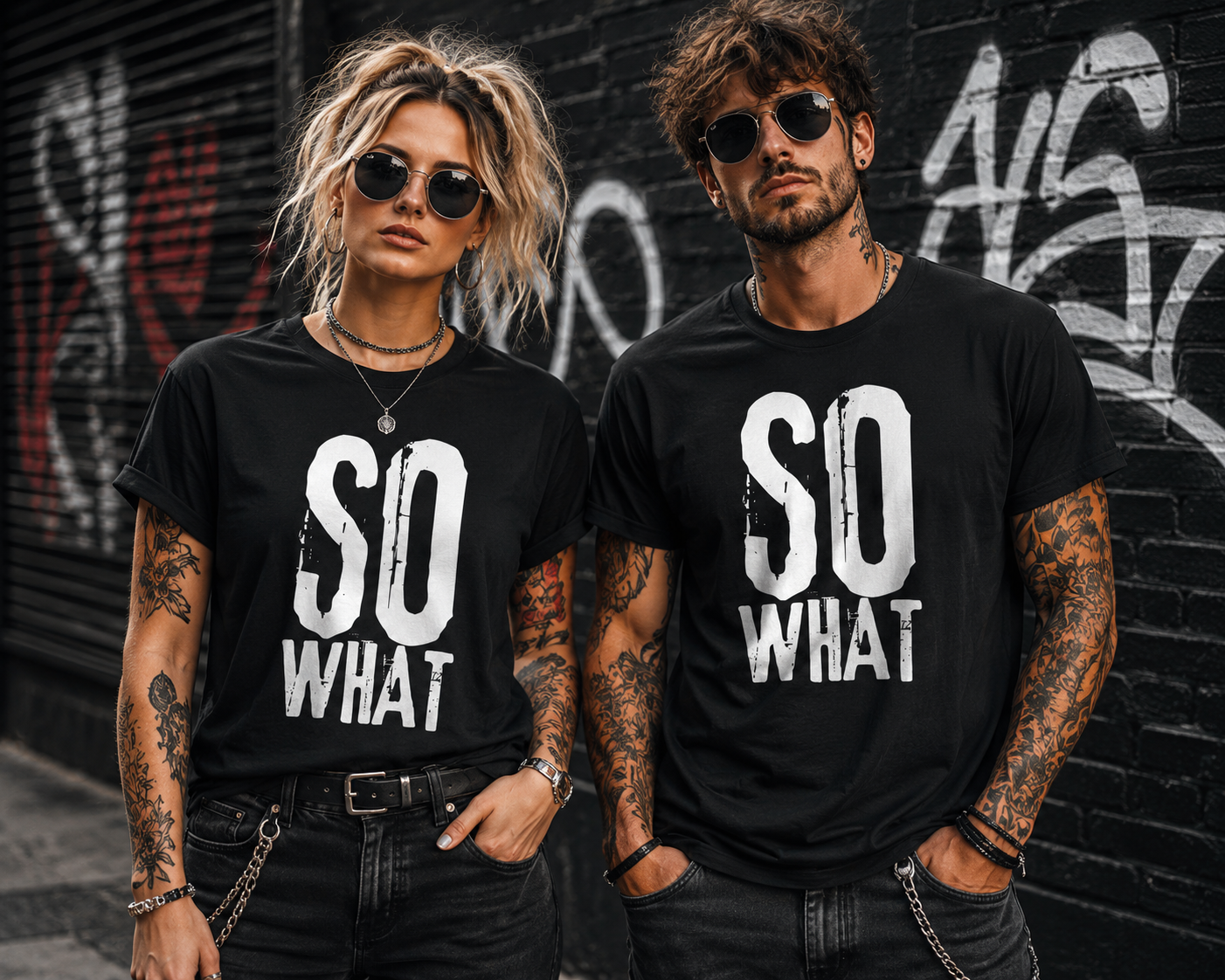 SO WHAT T-Shirt Herren & Damen – Rockiges Vintage Statement Shirt – Urban Streetwear Unisex