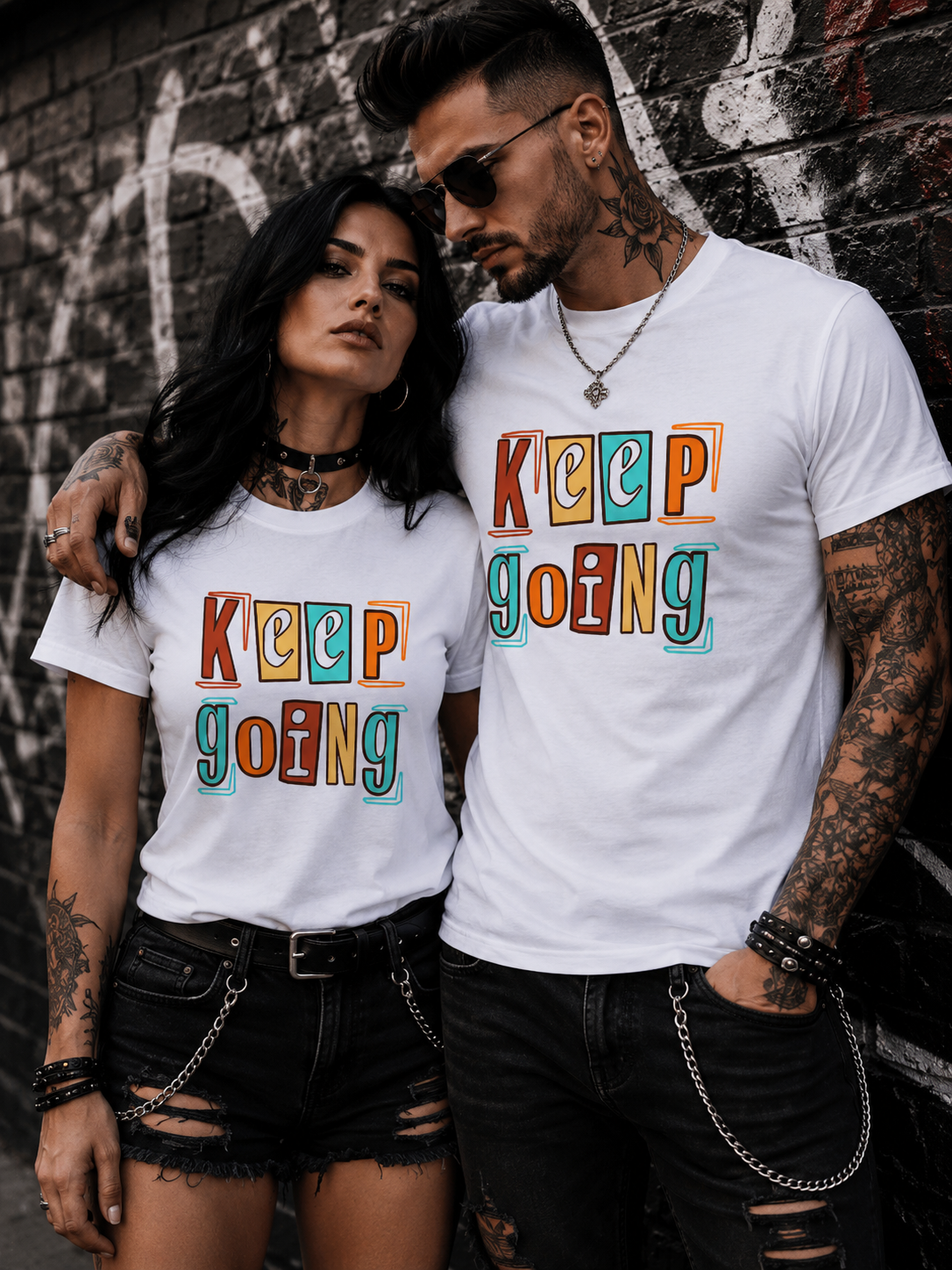 Keep Going Shirt – Motivations Unisex T-Shirt im Retro Streetwear Style