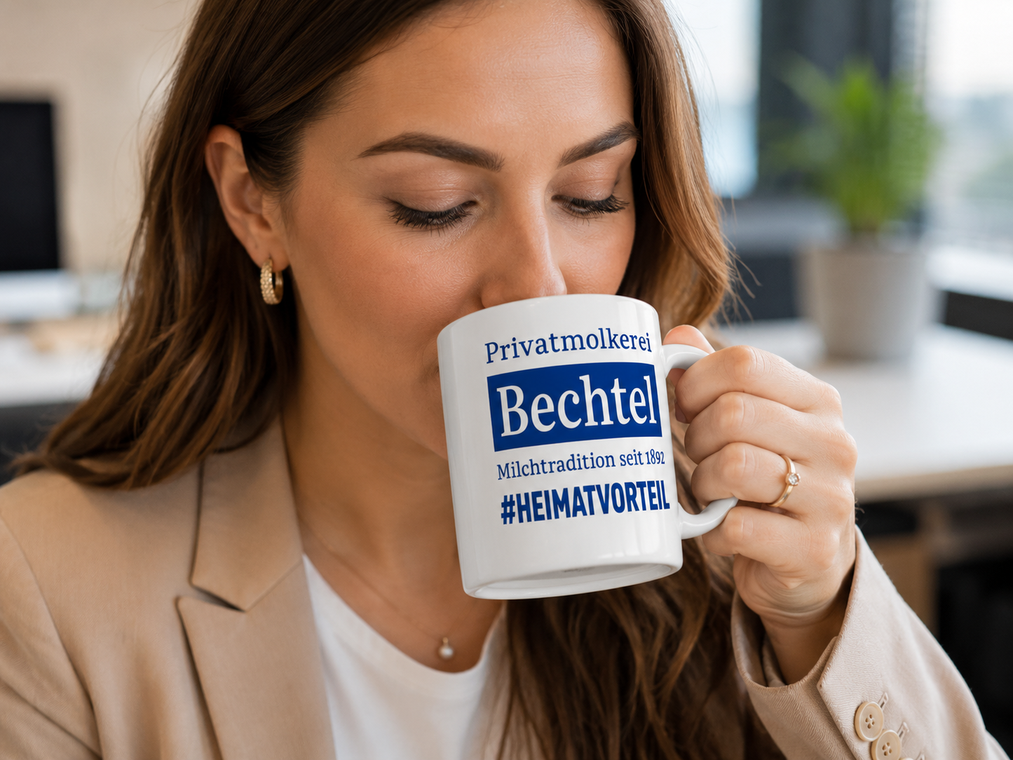 Bechtel Kaffeetasse mit Logo – Mitarbeitertasse Keramik 330 ml