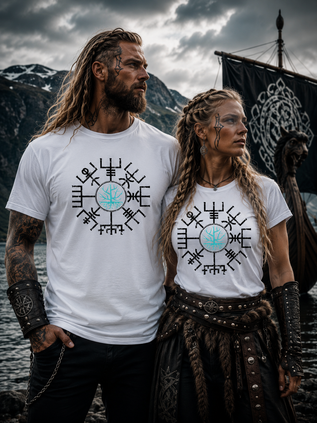 Vegvisir Baum des Lebens Wikinger T-Shirt | Nordische Runen | Unisex Shirt