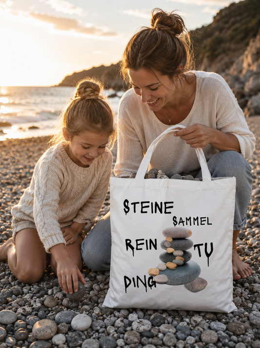 Steine Sammel Rein Tu Ding Stoffbeutel | Lustige Steinesammler Tasche | Baumwollbeutel