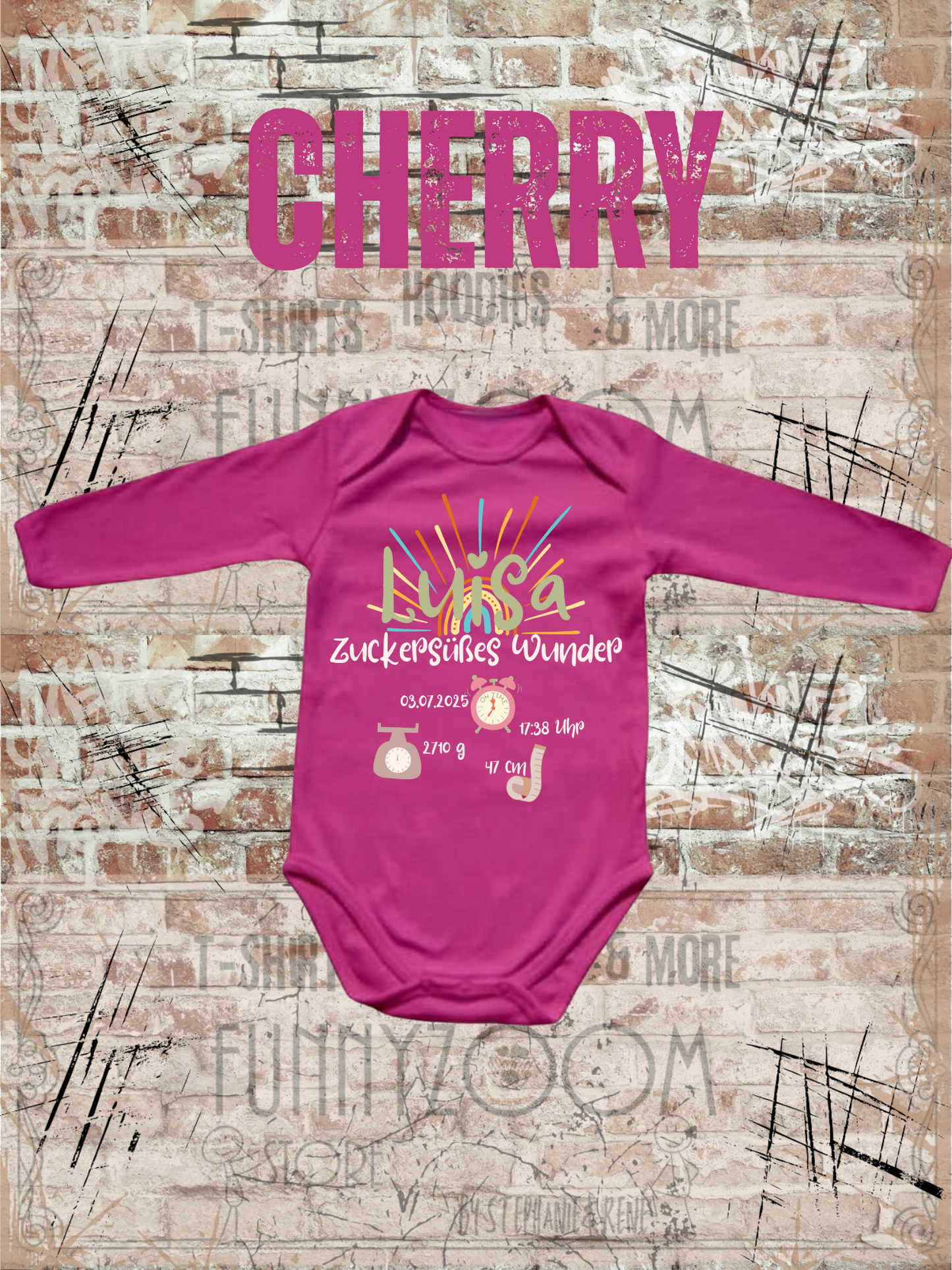 Baby Body Zuckersüßes Wunder personalisierbar mit Geburtsdatum Größe und Gewicht Baby Body Geschenkidee Newborn Baby Body