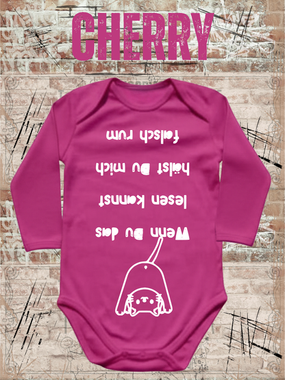 Baby Body Wenn Du Das Lesen Kannst Hältst Du Mich Falsch Rum | Lustiger Baby Body Langarm