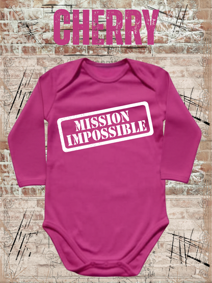 Baby Body Langarm Mission Impossible | Lustiger Agenten Babybody | Geschenk zur Geburt