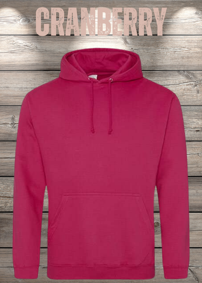 Hoodie Unisex mit Wunschmotiv bedrucken in Cranberry.