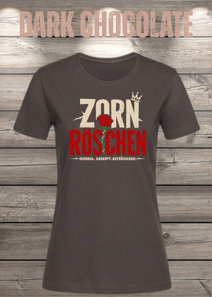Zorn Röschen – Rockiges Damen T-Shirt mit Rose