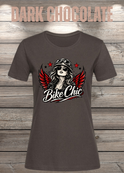Bike Chic – Damen Biker T-Shirt | Rockiges Motorrad Shirt