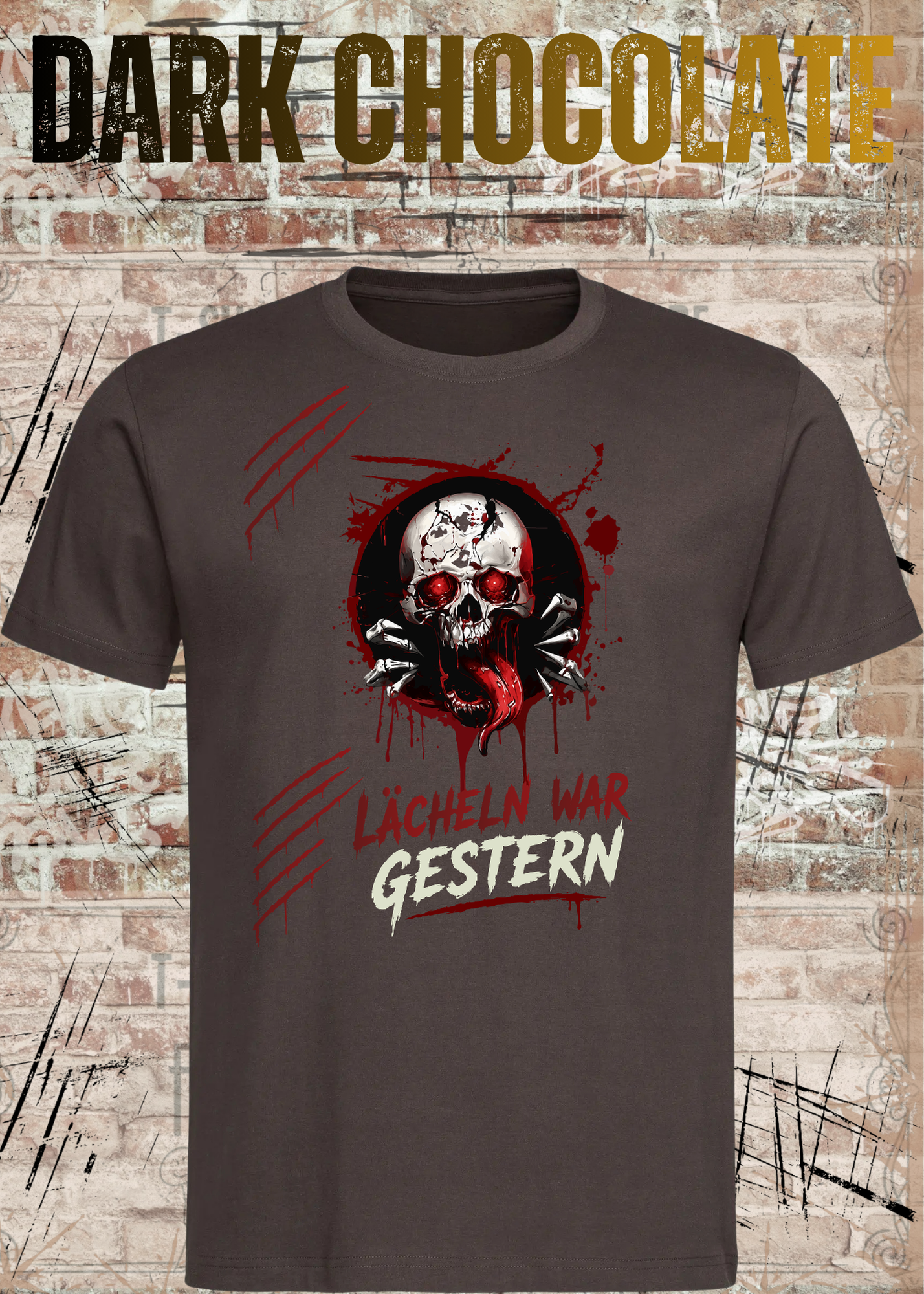 Rock & Metal T-Shirt "Lächeln war gestern" | Totenkopf Horror Shirt | Gothic Unisex
