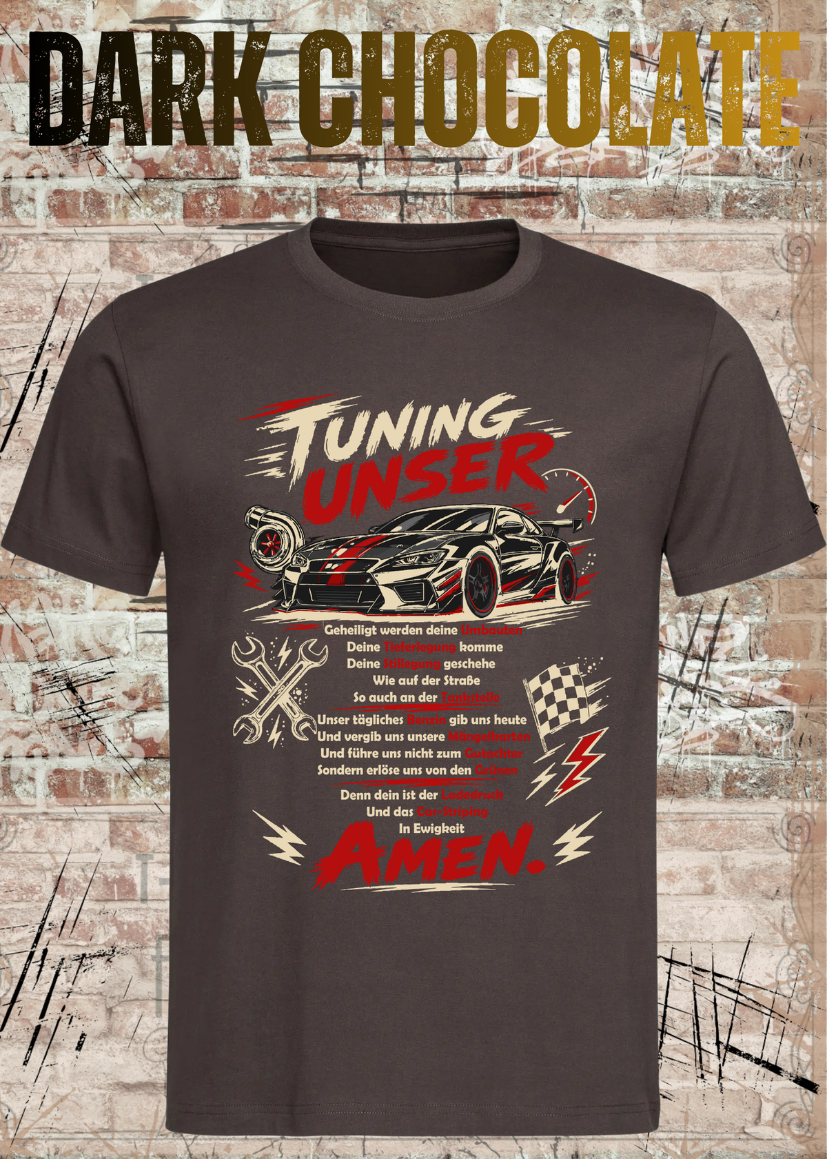 Tuning Unser – Lustiges Auto Tuning Unisex T-Shirt