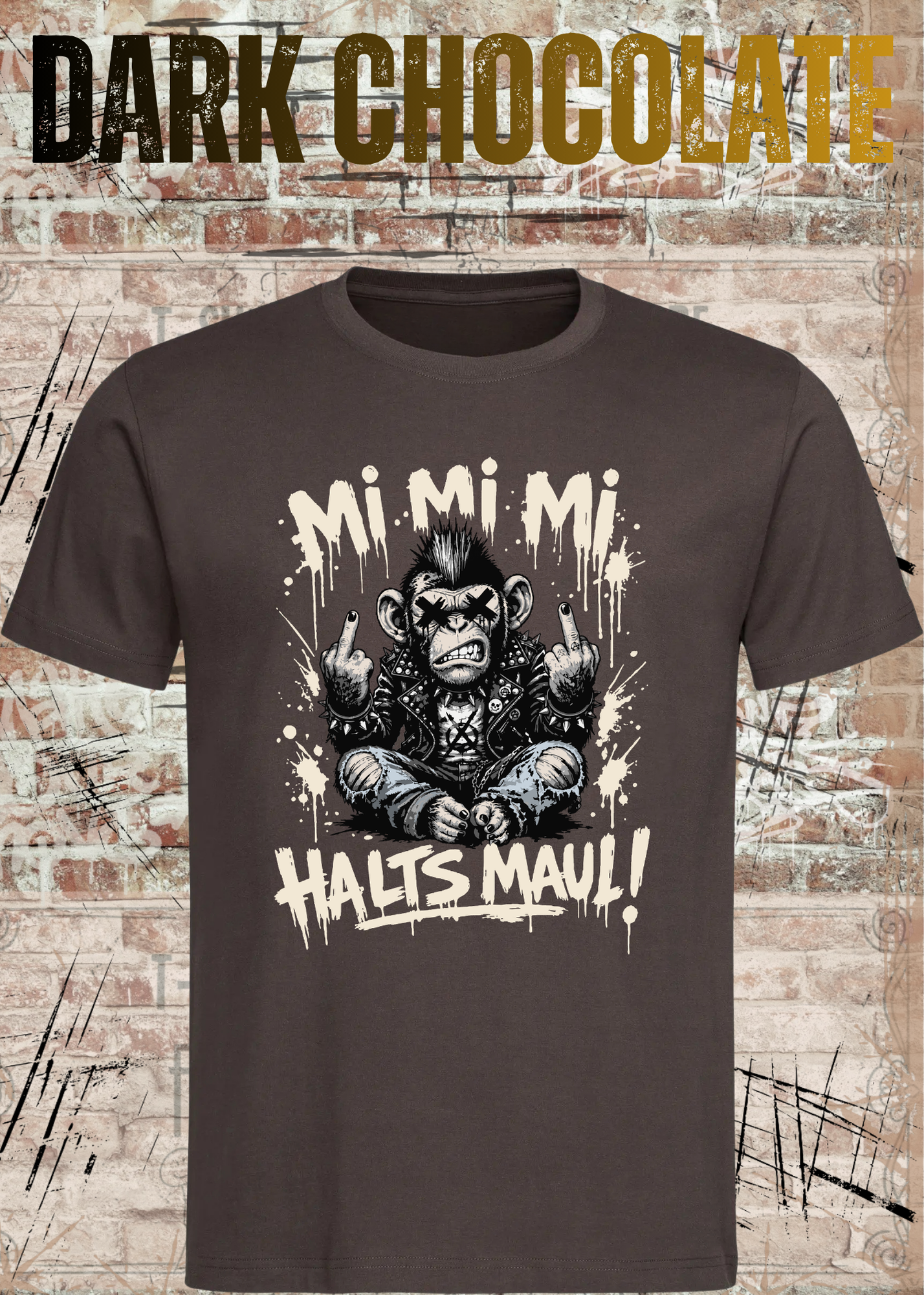 Mi Mi Mi Halt’s Maul Affe T-Shirt – Freches Punk Statement Shirt