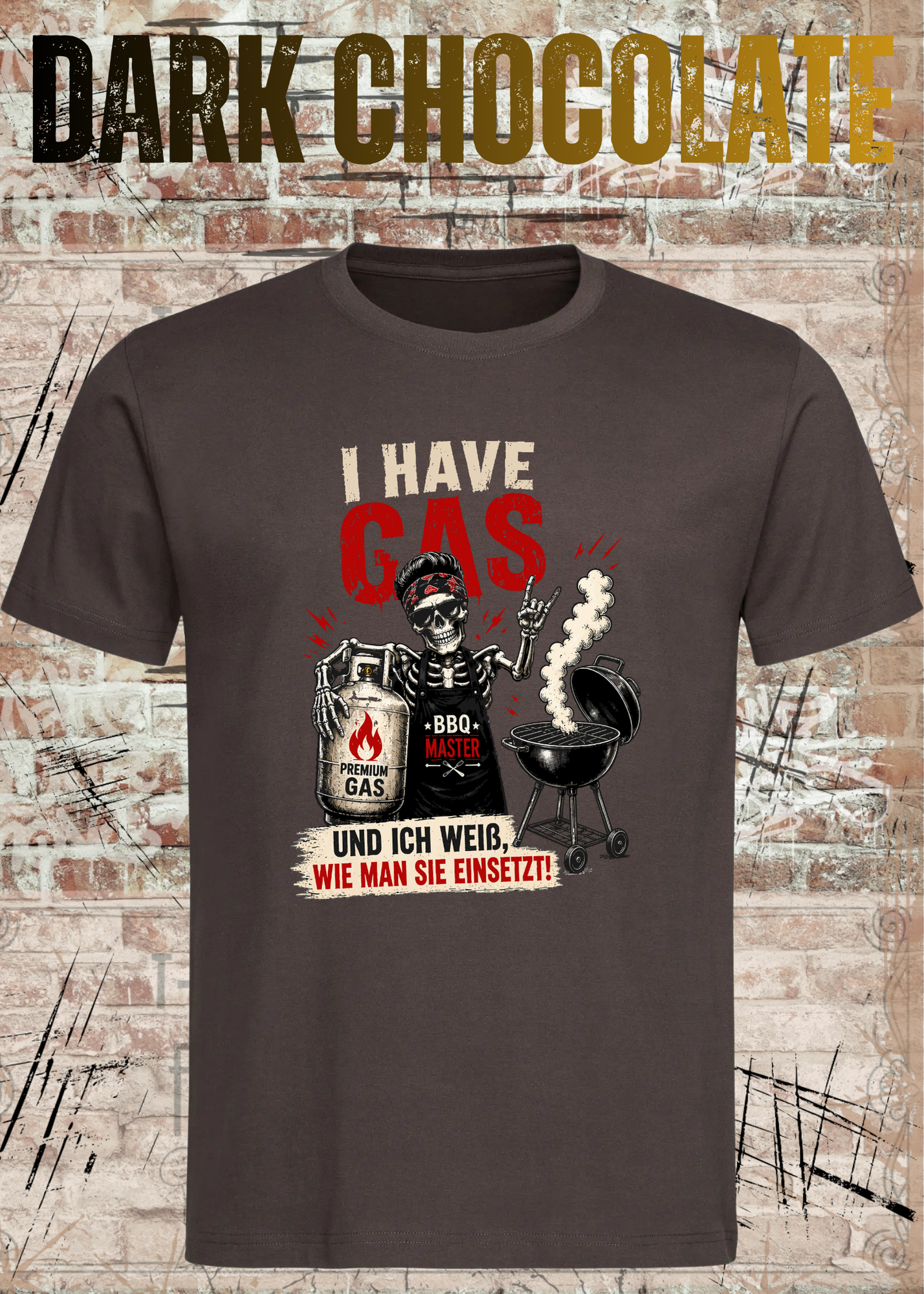 Grillmeister T-Shirt „I Have Gas“ – Skelett BBQ