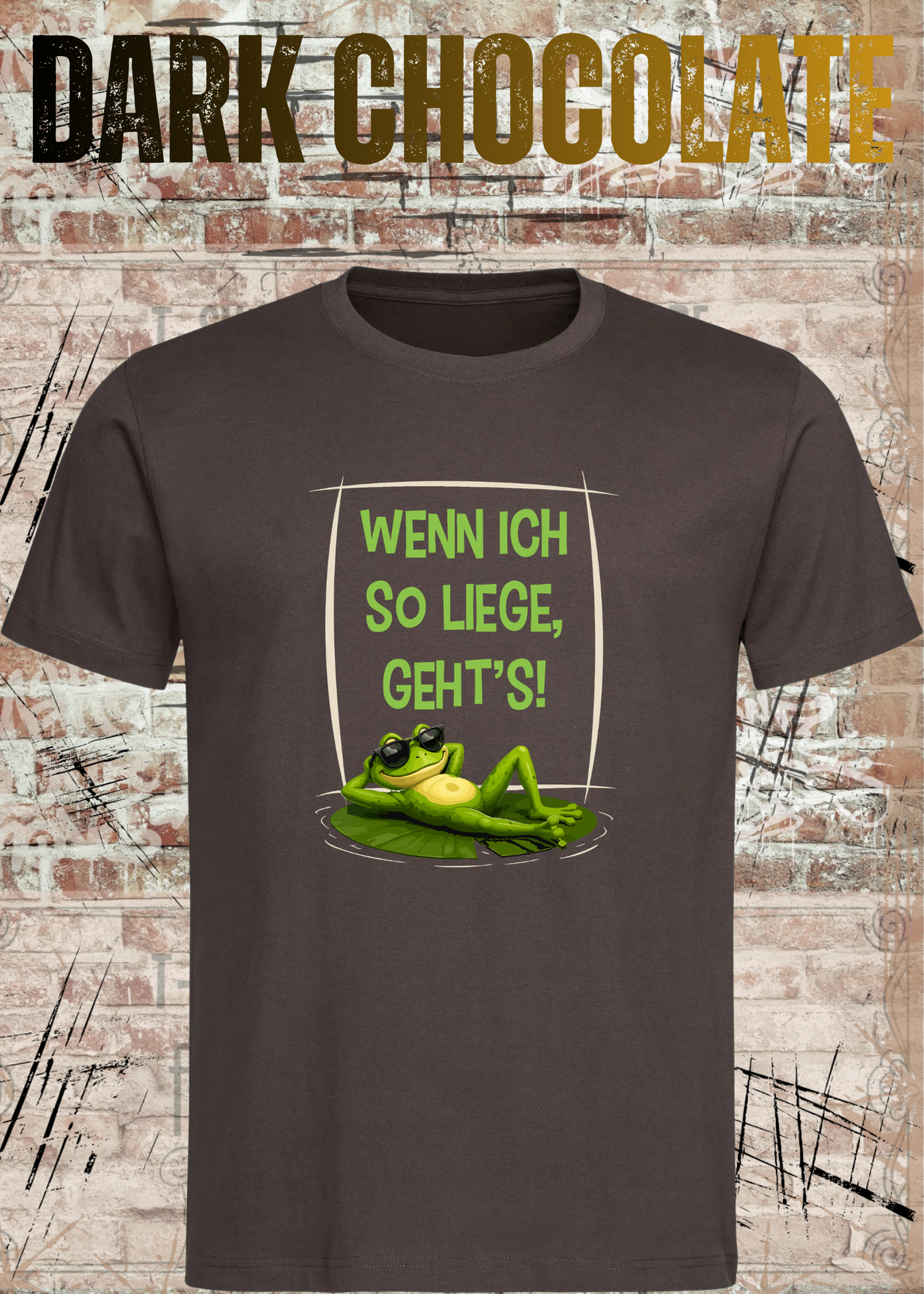 Wenn ich so liege, geht's! Frosch T-Shirt – Lustiges Fun Shirt mit chilligem Frosch