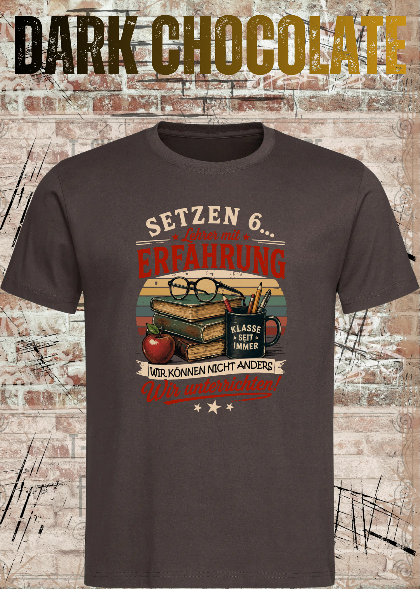 Lehrer T-Shirt "Setzen 6... Lehrer mit Erfahrung" | Lustiges Vintage Lehrer Shirt | Geschenk für Lehrer