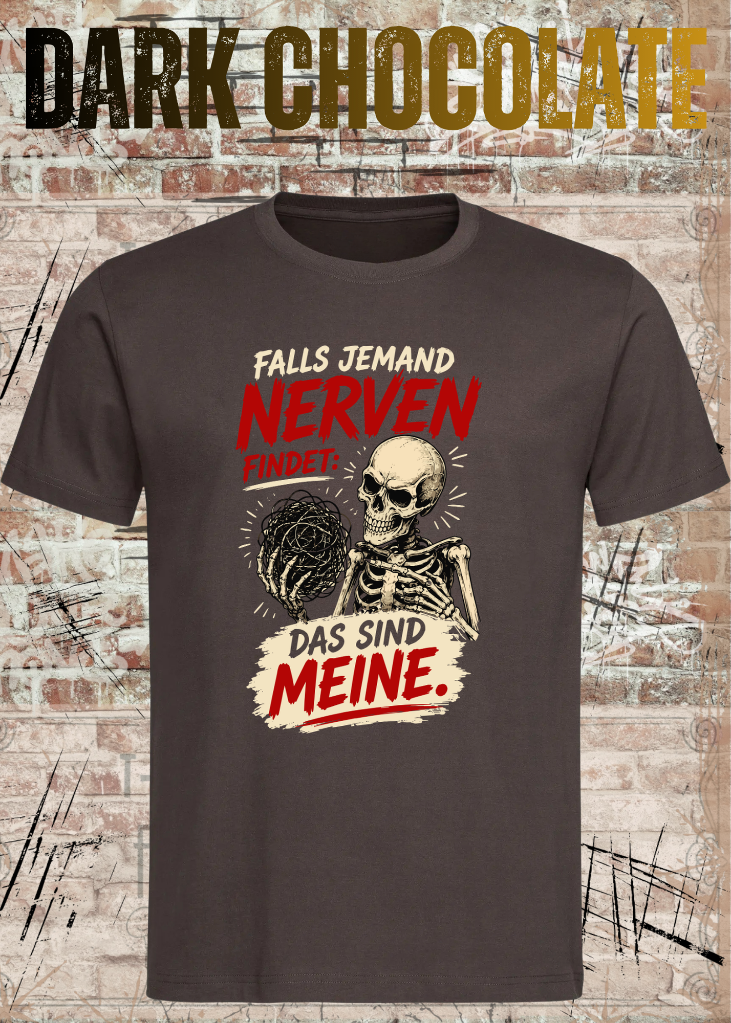 Falls jemand Nerven findet – Lustiges Skelett Unisex T-Shirt