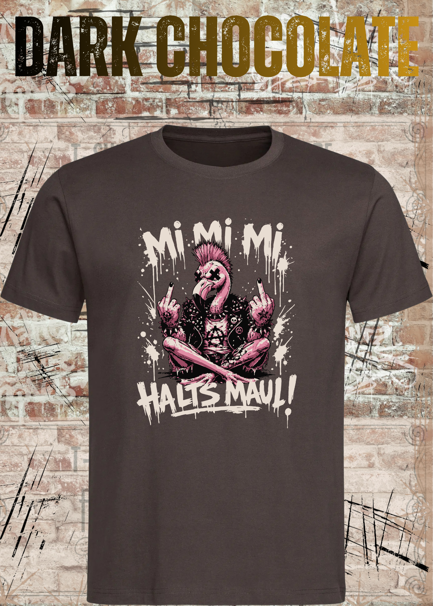 Mi Mi Mi Halt’s Maul Flamingo T-Shirt – Freches Punk Statement Shirt