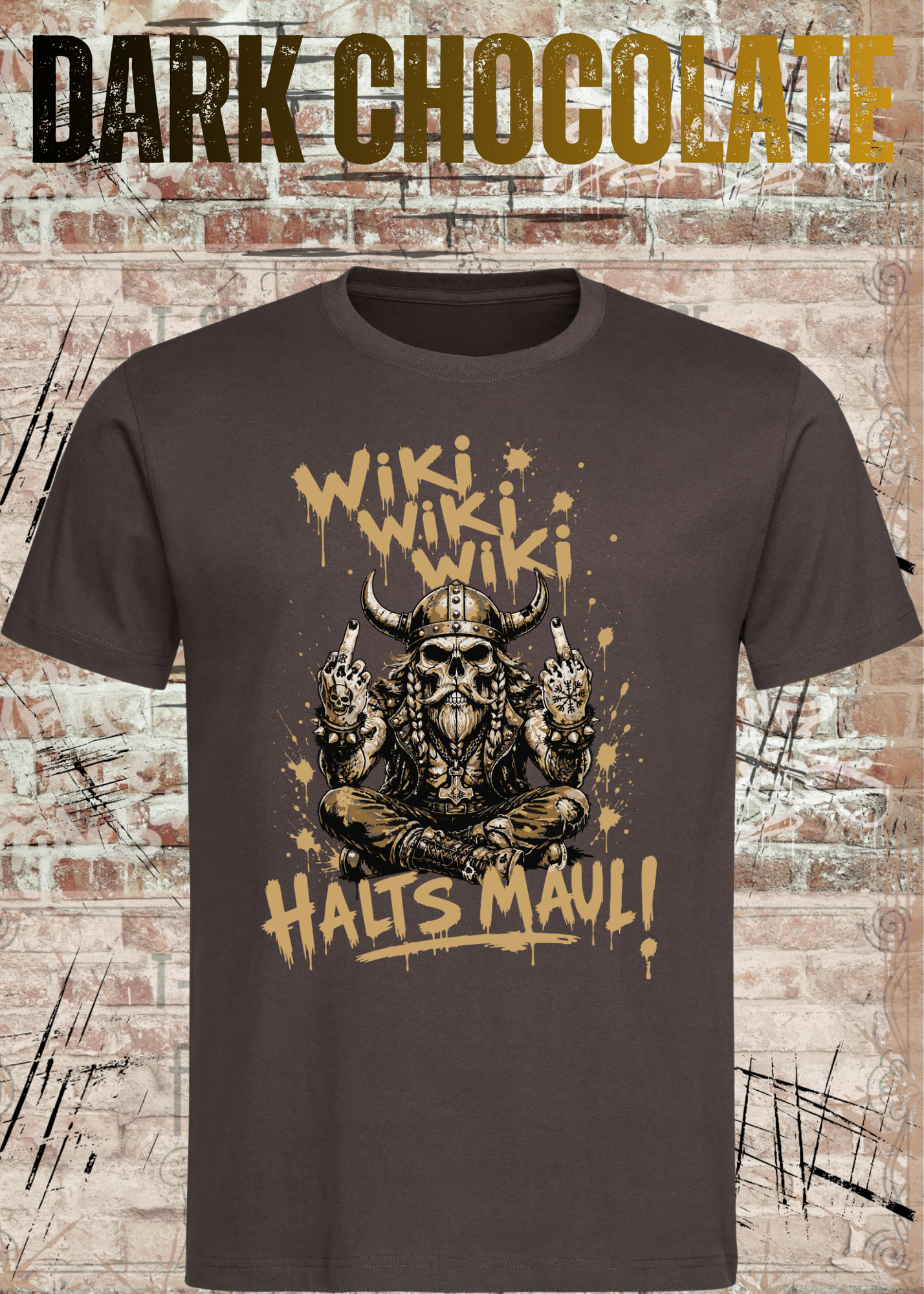 Wiki Wiki Wiki Halt’s Maul T-Shirt – Freches Wikinger Statement Shirt