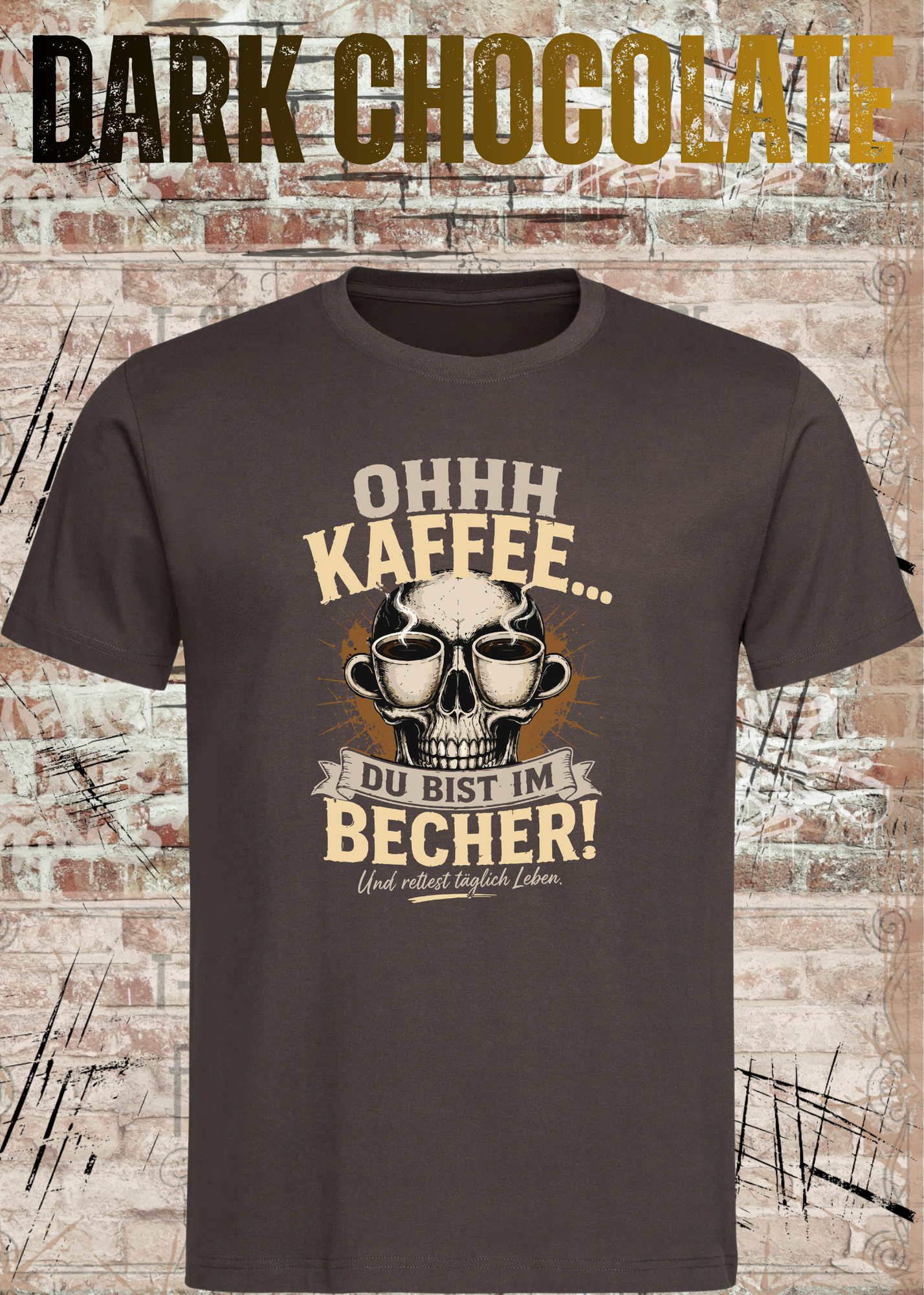 Ohhh Kaffee T-Shirt – Lustiges Kaffee Shirt mit Totenkopf für Kaffeeliebhaber