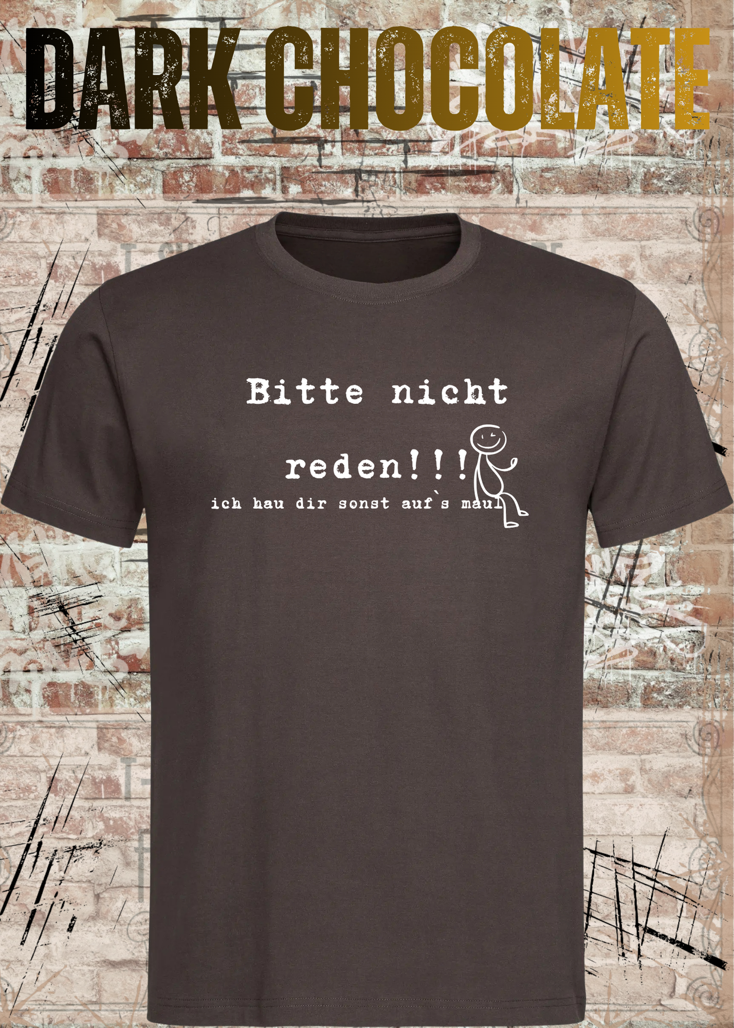 Bitte Nicht Reden T-Shirt – Lustiger Sarkasmus Spruch Unisex Shirt Schwarz Weiß