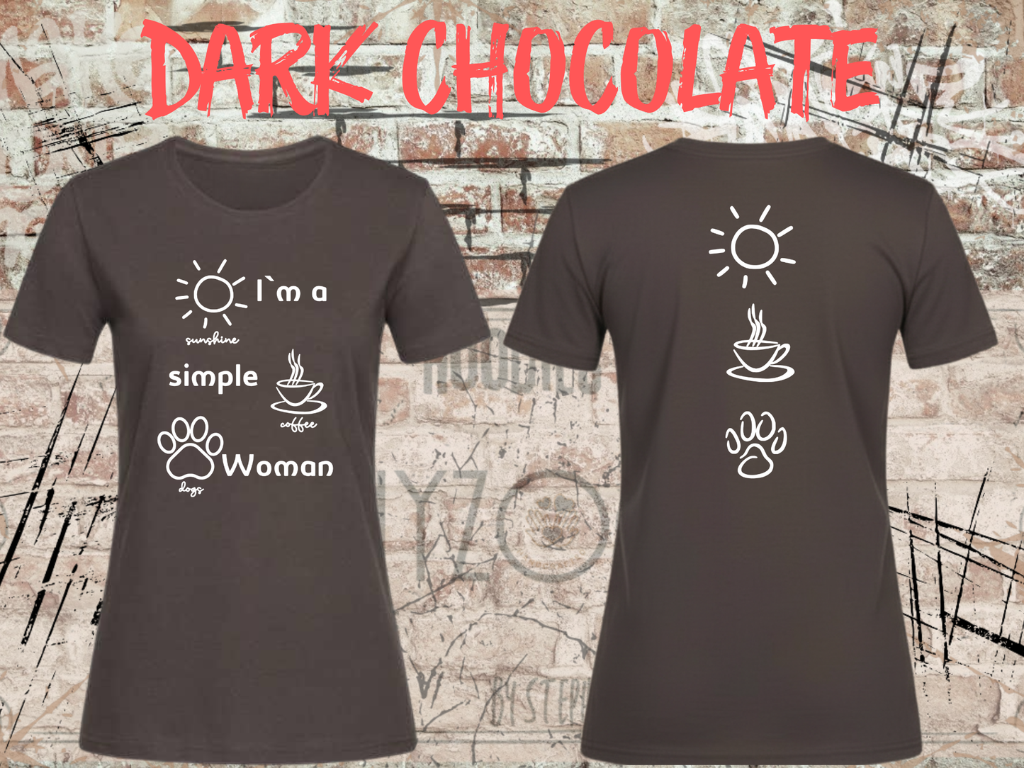 T-Shirt I'm a simple Woman Sunshine Coffee and Dogs Lustige Sprüche Geschenkidee Freizeit viele Farben