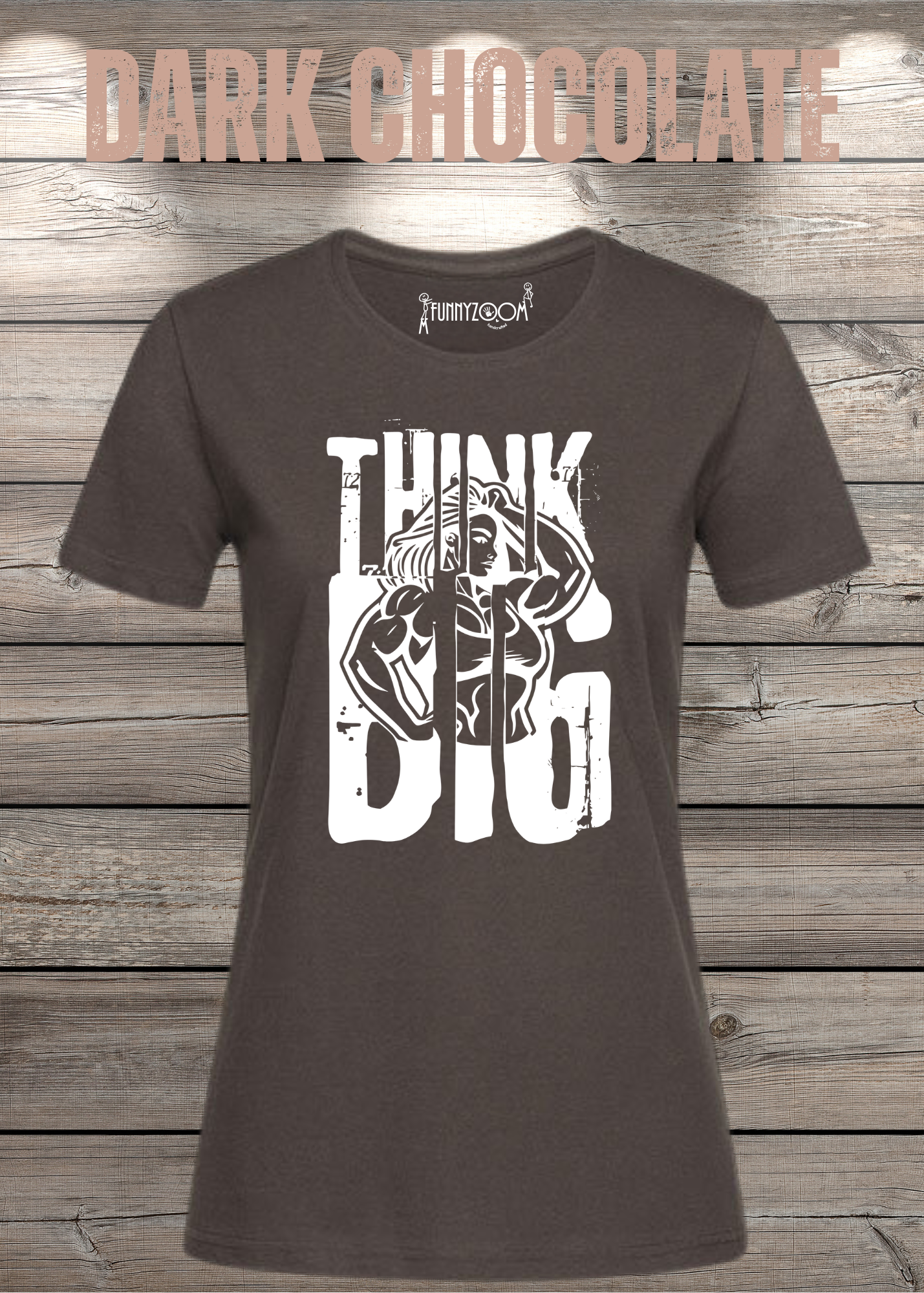 Damen T-Shirt Think Big Motivations-Shirt mit Spruch | Bodybuilder Geschenkidee