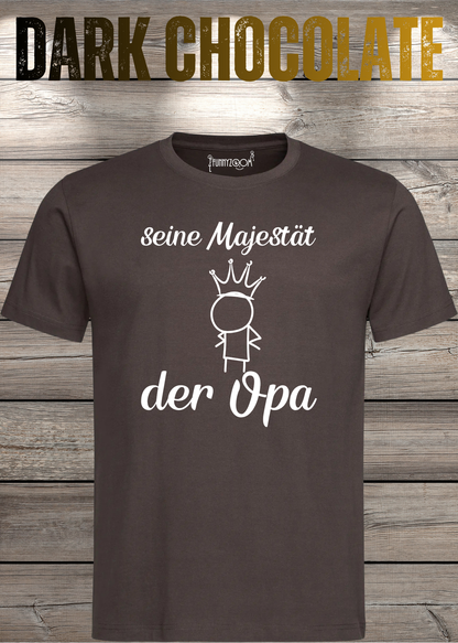 Herren T-Shirt Seine Majestät der Opa in Dark Chocolate.