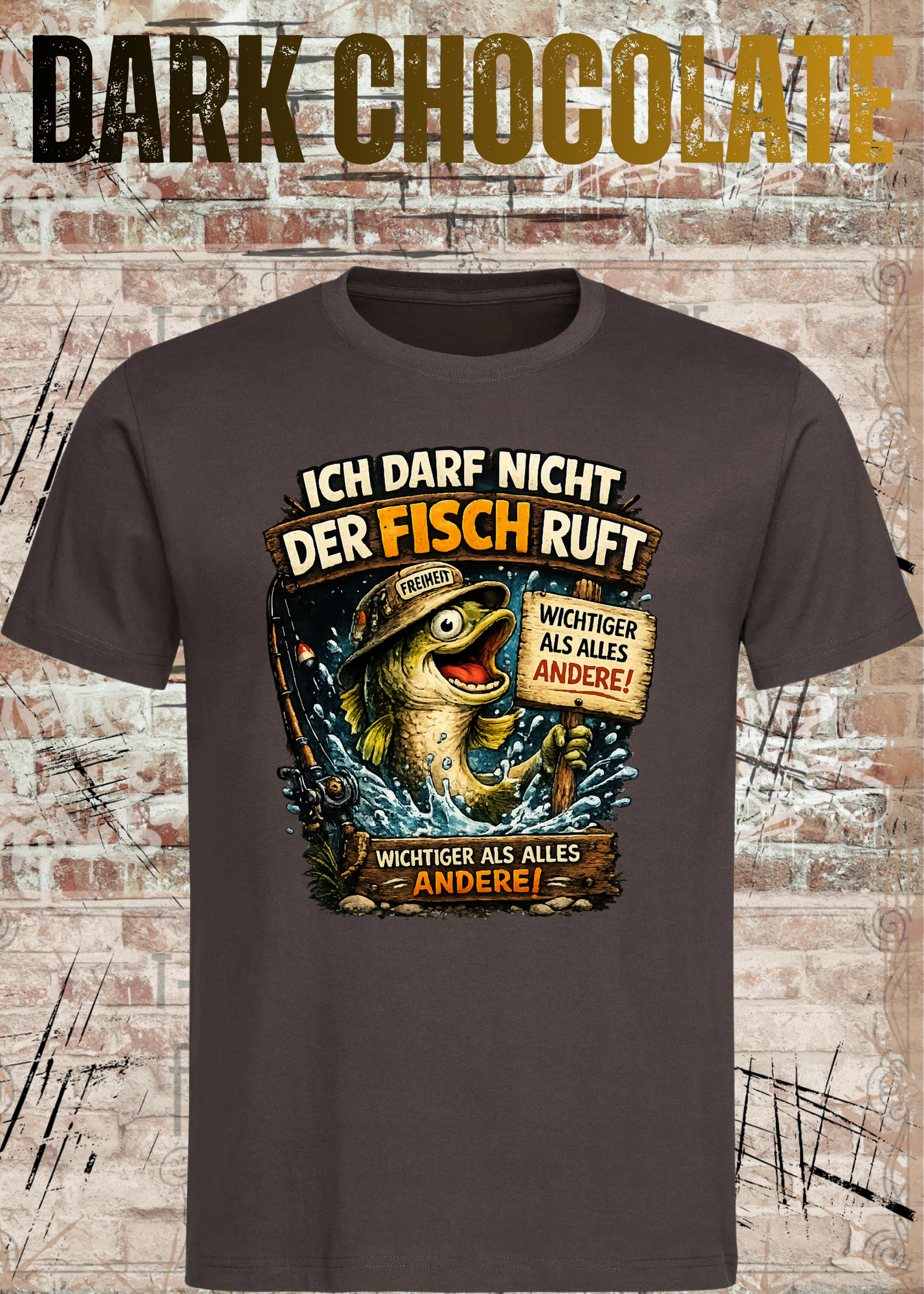 Unisex Angler T-Shirt – Ich darf nicht, der Fisch ruft | Lustiges Angel Shirt Geschenk