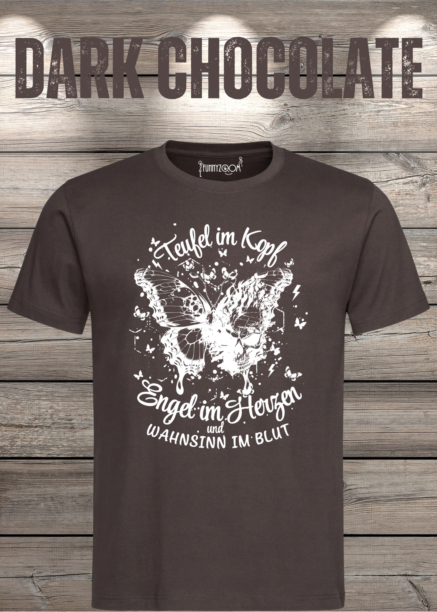 T-Shirt Teufel im Kopf Engel im Herzen Witziges T-Shirt mit Spruch Geschenkidee Unisex