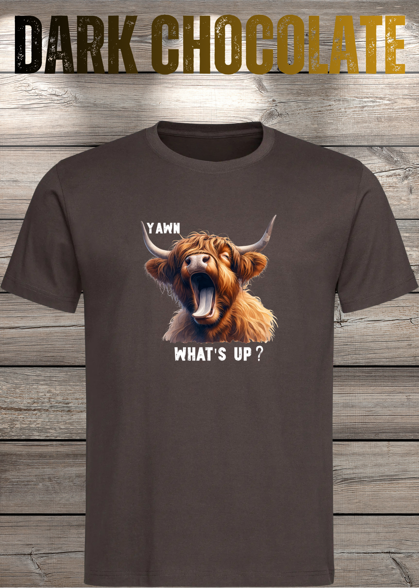 Highland Kuh T-Shirt Yawn, what's up? - Für Professionelle Faulpelze
