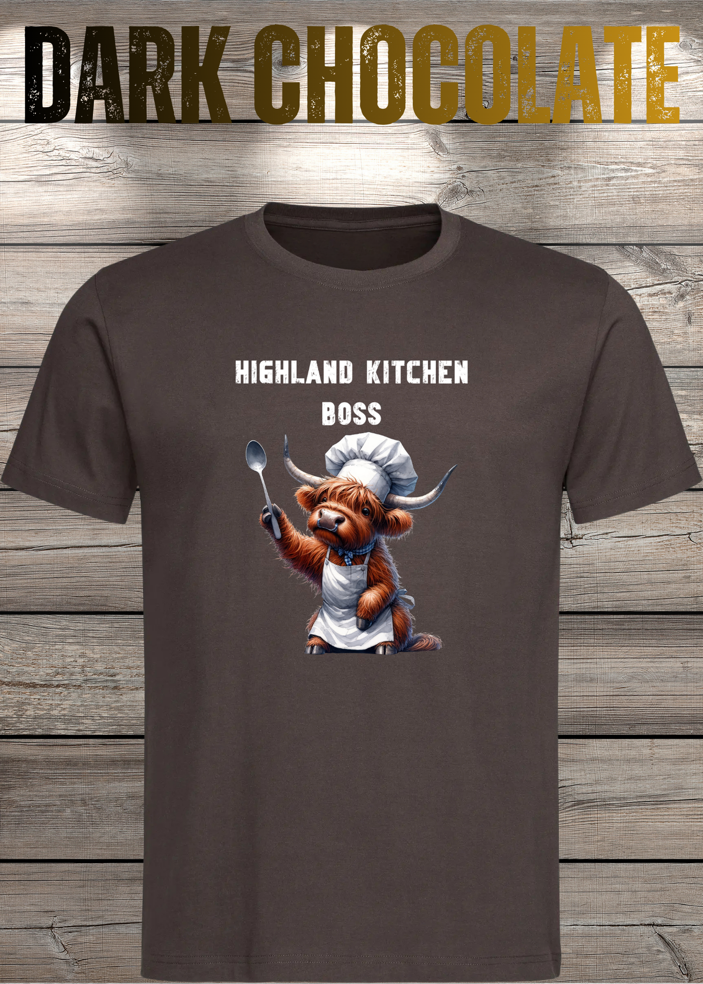 Highland Kuh Unisex T-Shirt Highland Kitchen Boss - Zottel-Chef - Zottel Chefin