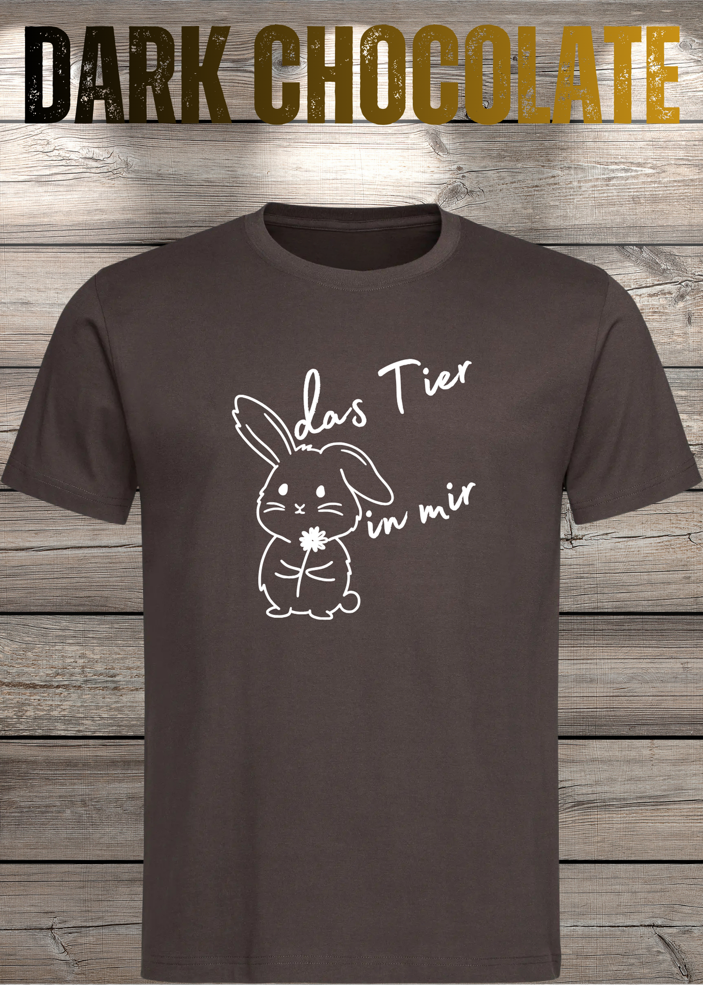 T-Shirt 'Das Tier in mir' - Witziges Spruch-Shirt mit süßem Hasen-Motiv