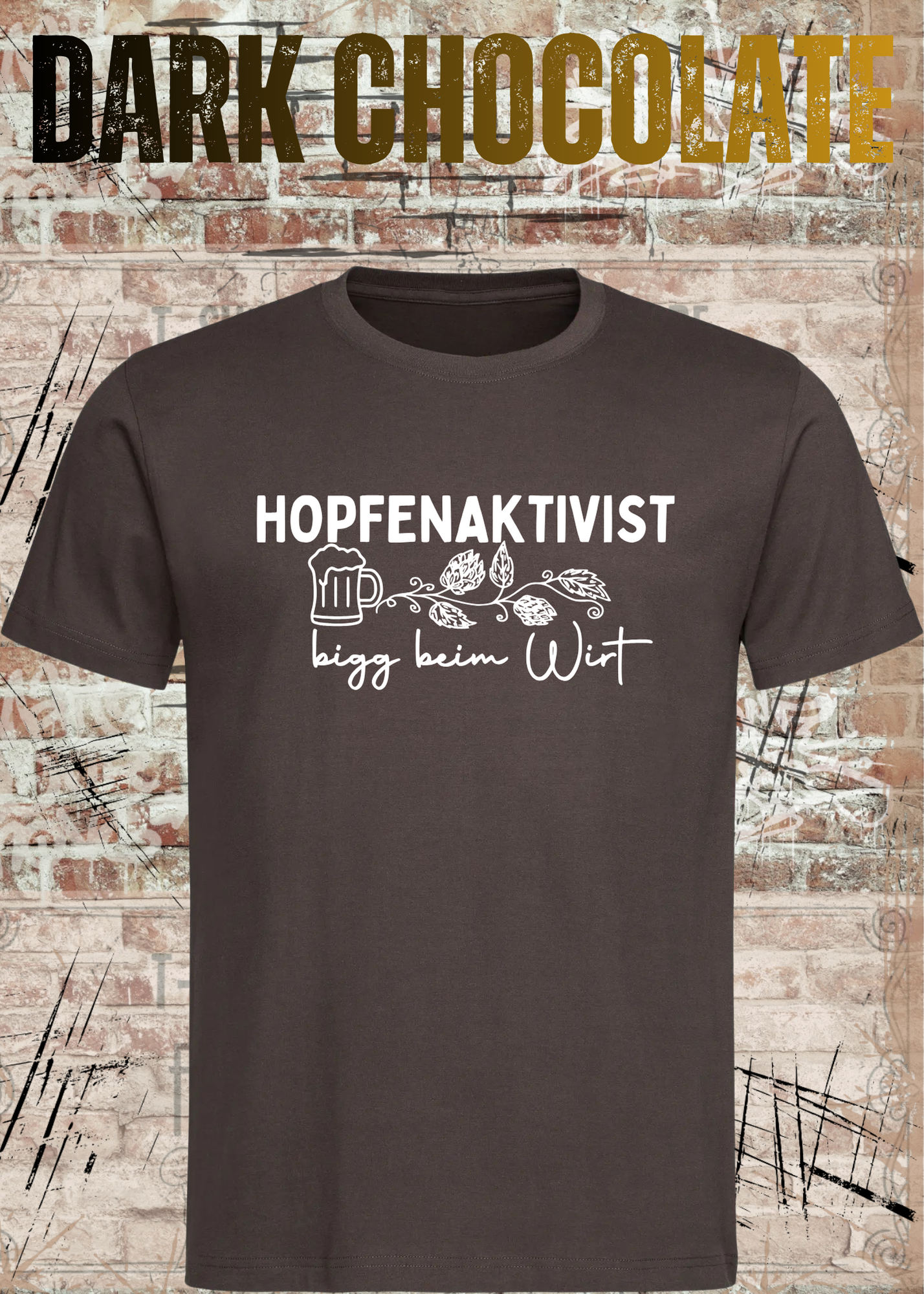 Hopfenaktivist T-Shirt – „bigg beim Wirt“ – Lustiges Bier Shirt für Männer