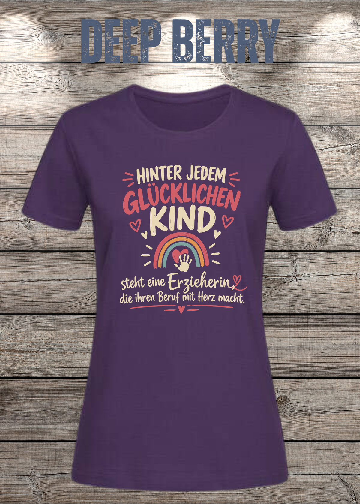 Hinter jedem glücklichen Kind – Erzieherin T-Shirt | FunnyZoom