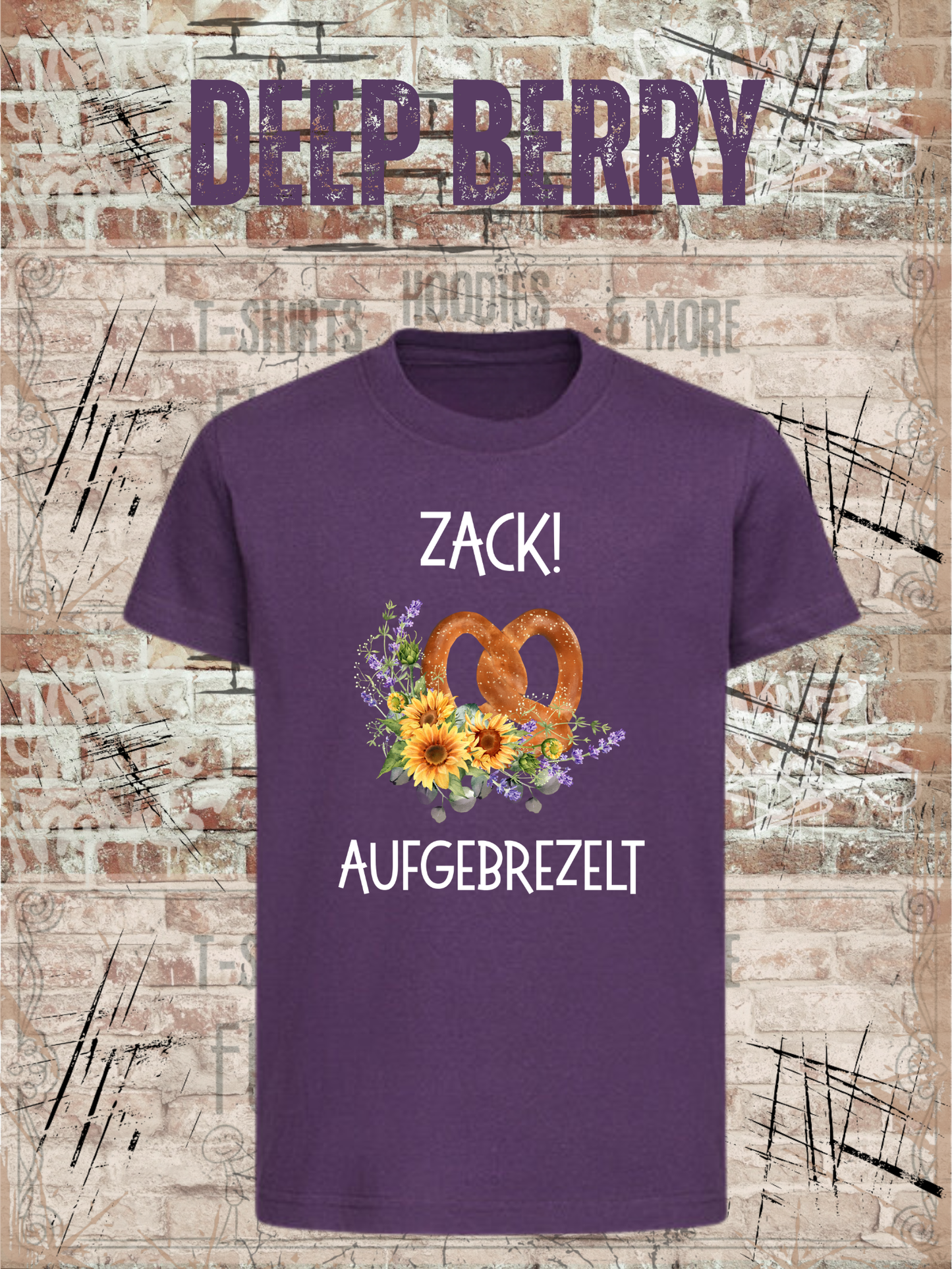 Mädchen T-Shirt „Zack! Aufgebrezelt“ | Lustiges Brezel Shirt mit Blumen